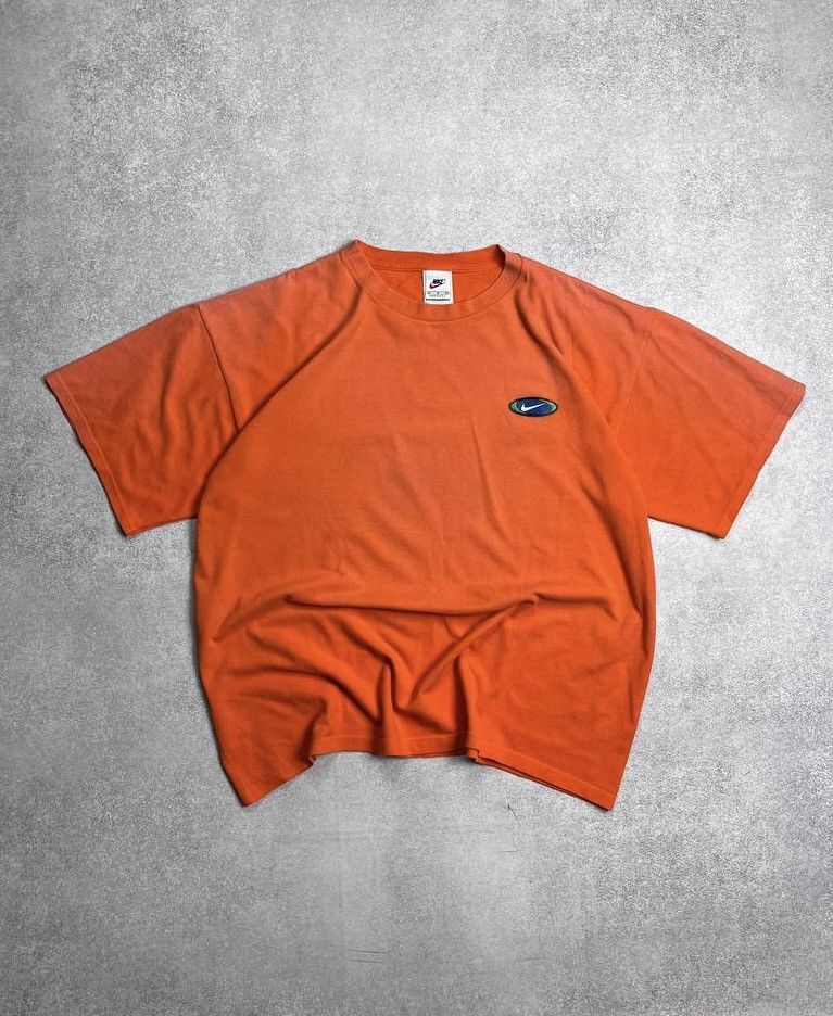 Nike × Vintage Vintage 90's Nike Big Swoosh Heavy Cotton Boxy T-shirt XL Size US XL / EU 56 / 4 - 1 Thumbnail