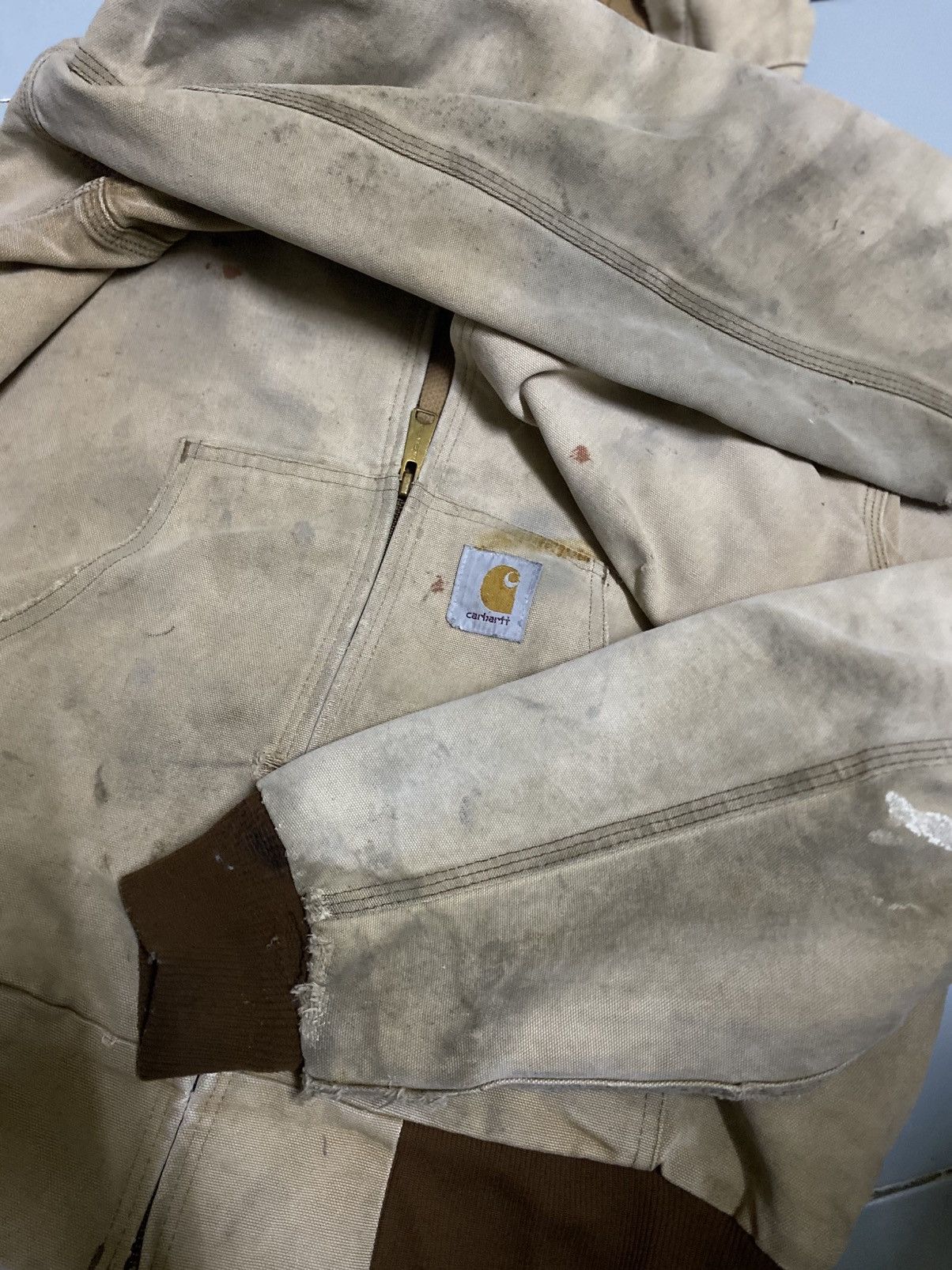 Carhartt Vintage Trashed Distress Carhartt hoodie jacket Size US L / EU 52-54 / 3 - 3 Thumbnail