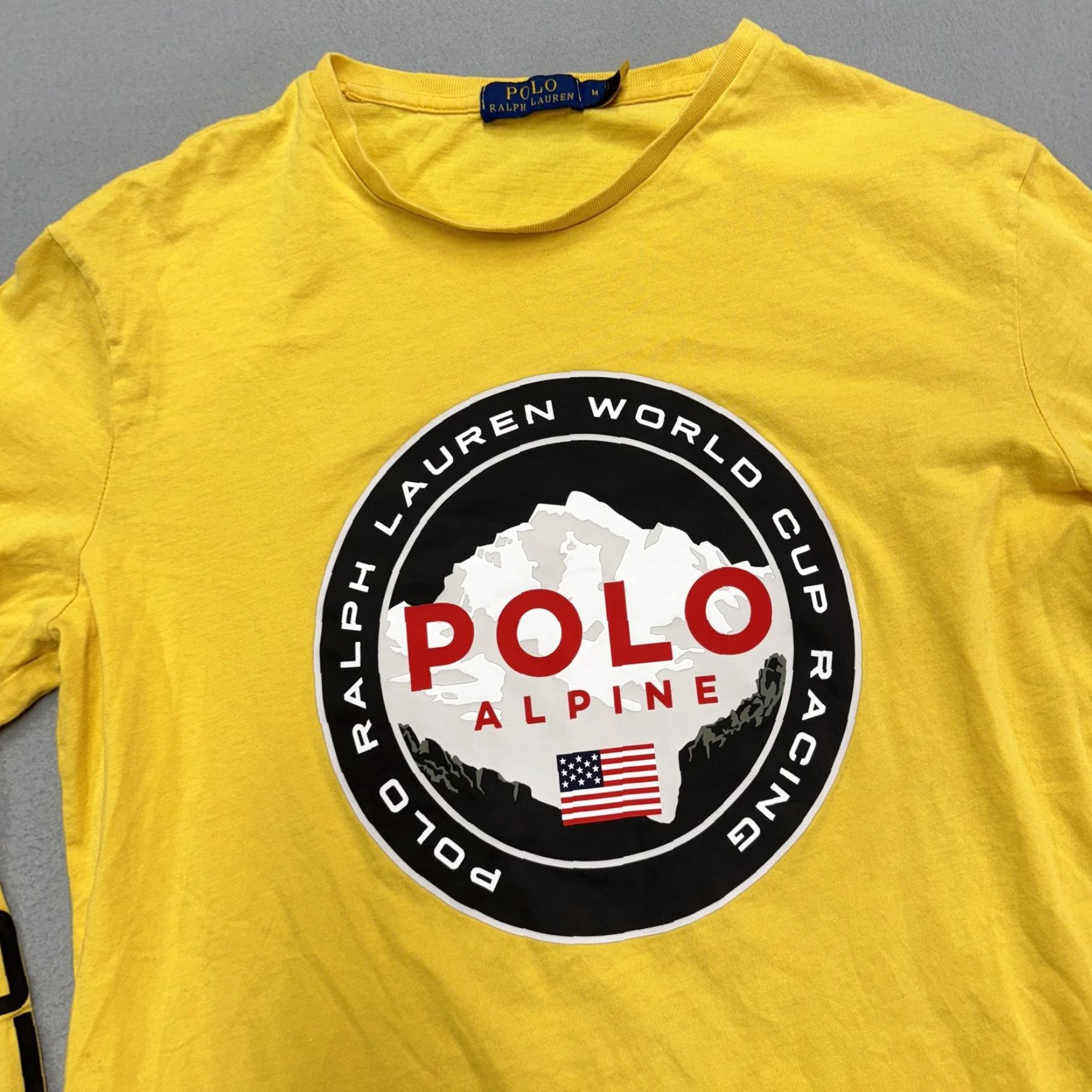 Polo Ralph Lauren VINTAGE Polo Ralph Lauren Shirt Mens Medium Yellow Alpine World Cup Graphic Long Sleeve Size US M / EU 48-50 / 2 - 2 Thumbnail