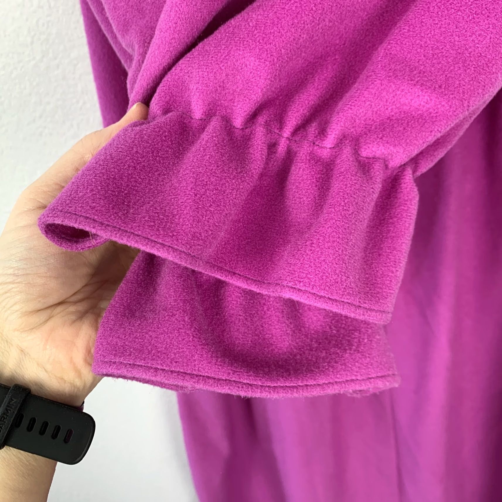 Vintage VINTAGE Kingly Nightgown Robe XS? XL? No Size tag — Regular Women Nightgown, Robe, Magenta Fleece Lace Pockets Zipper Mock Neck Long Sleeve Size XL / US 12-14 / IT 48-50 - 7 Thumbnail