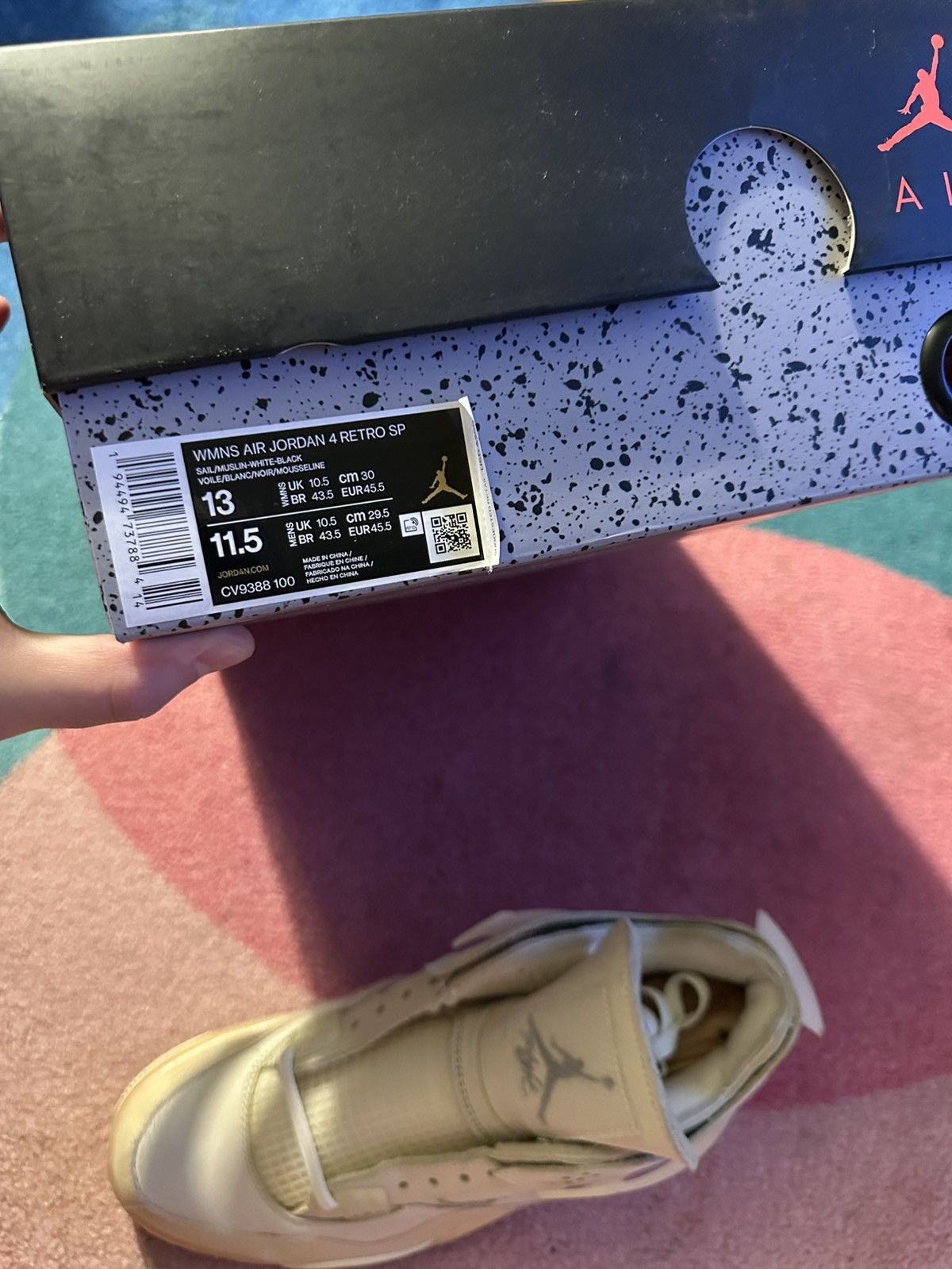 Jordan Brand × Off-White Off White x Air Jordan 4 Retro SP Sail Womens Size US 11.5 / EU 44-45 - 15 Thumbnail