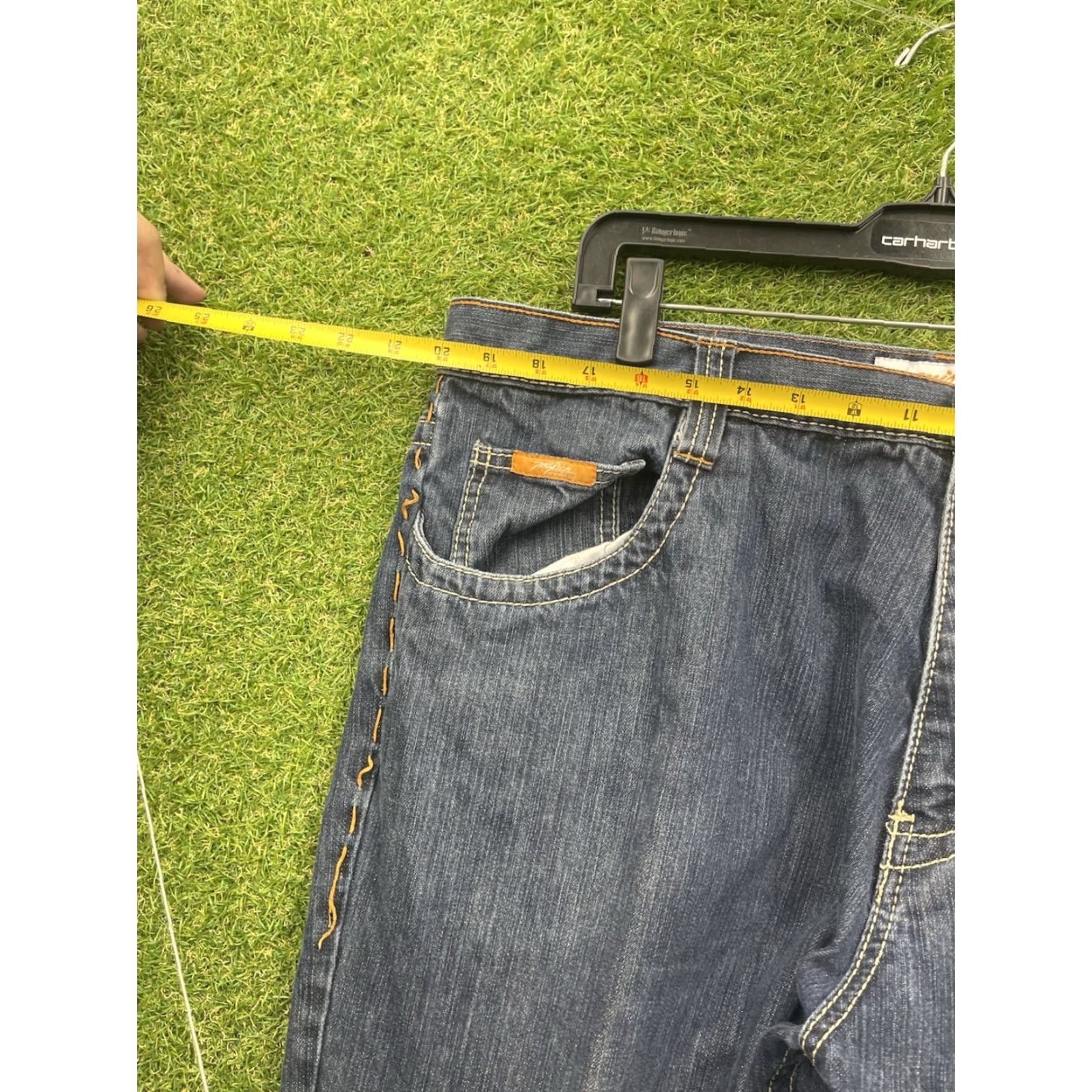 Vintage VINTAGE Miskeen Jeans Mens 42x32 Baggy Leg Black Pocket Art 90s 5-Pocket Denim Blue 90s Miskeen Originals Mens Jeans Style: Wide-Leg Size US 42 / EU 58 - 3 Thumbnail