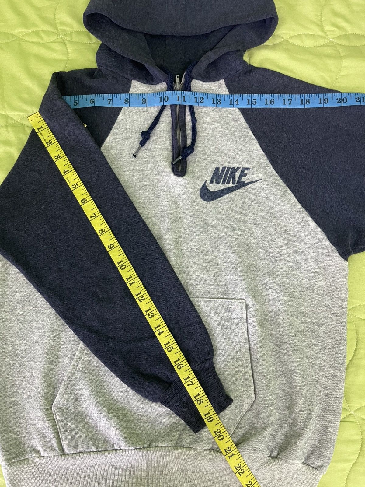 Nike Vintage 80's Nike Raglan Sleeve Halfzip Pullover Hoodie Size US M / EU 48-50 / 2 - 10 Thumbnail