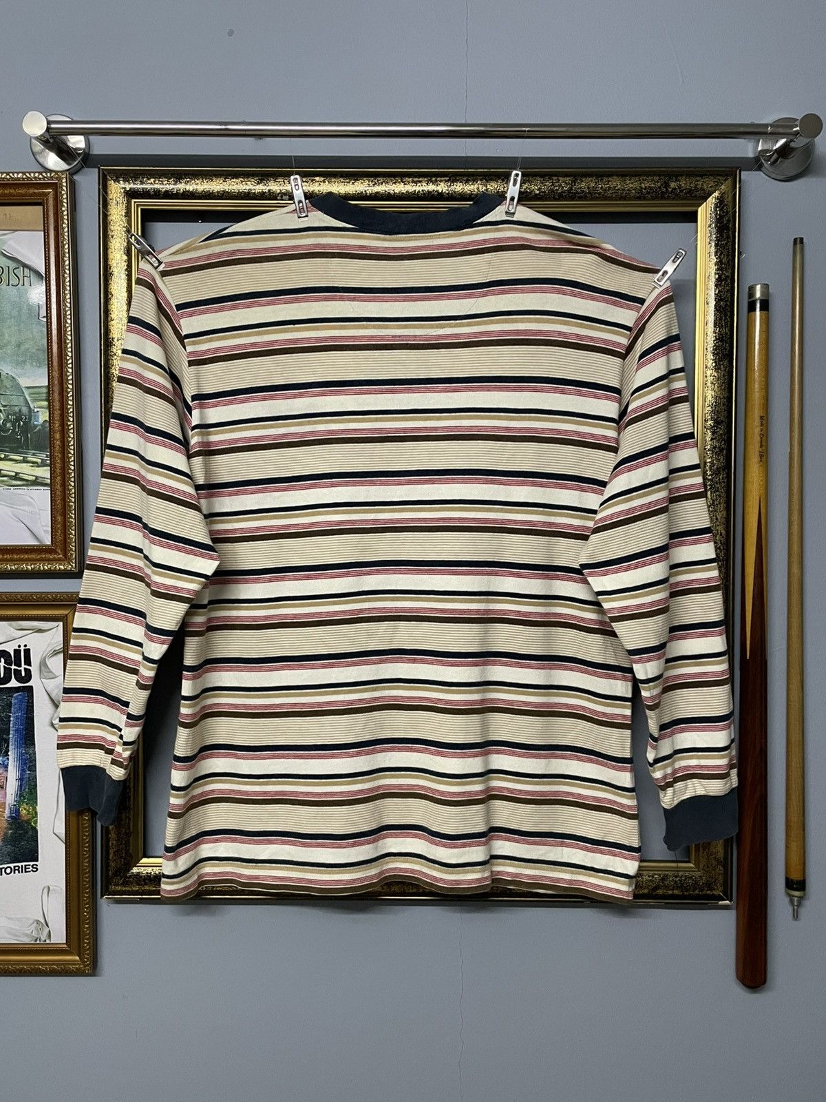 Aquascutum Vintage 1990s Designer Aquascutum Stripe Classic Longsleeve Size US M / EU 48-50 / 2 - 8 Thumbnail
