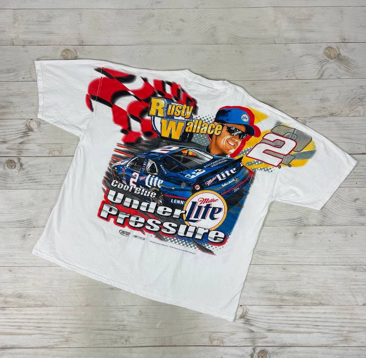NASCAR VINTAGE NASCAR RUSTY WALLACE Allover Print Racing T Shirt Size US XL / EU 56 / 4 - 2 Thumbnail