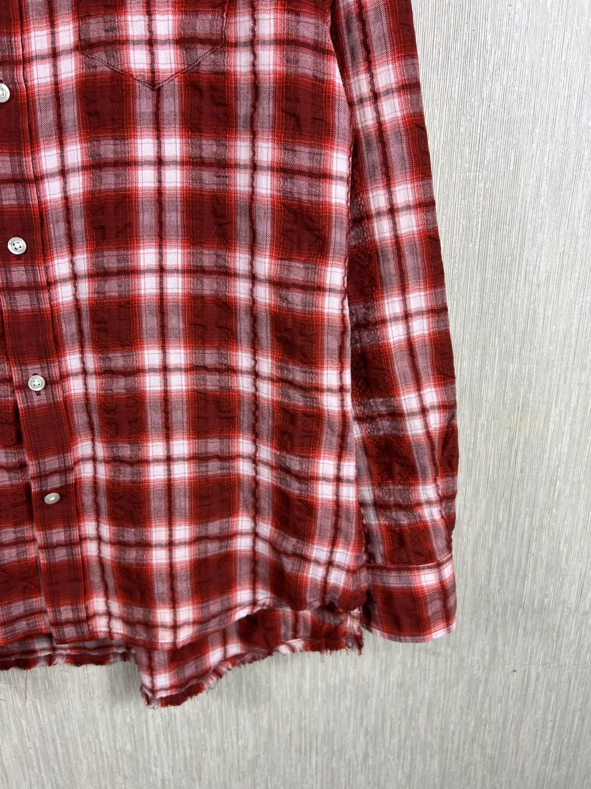 Diesel Diesel plaid button up checked distressed shrunk shirt logo Size US L / EU 52-54 / 3 - 5 Thumbnail
