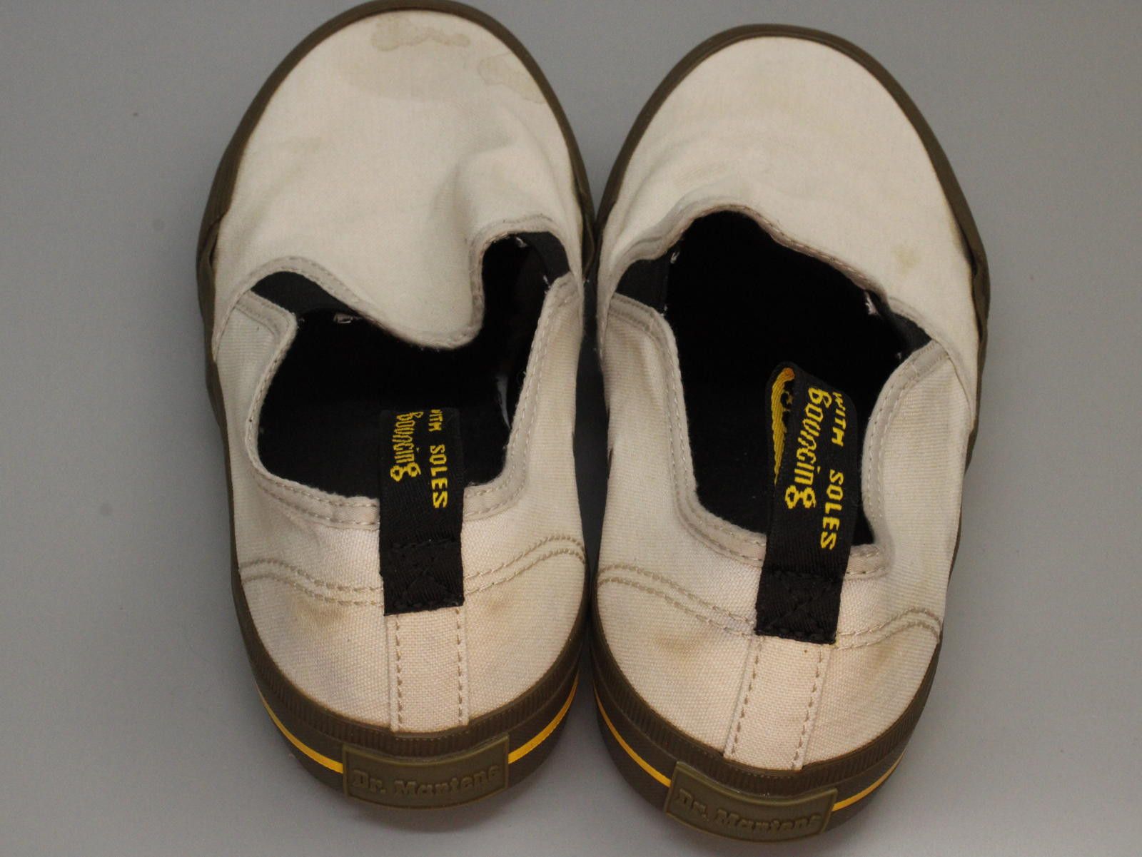 Dr. Martens Dr. Martens Women's Canvas Slip-On Shoes, White and Brown Size US 7 / IT 37 - 8 Thumbnail