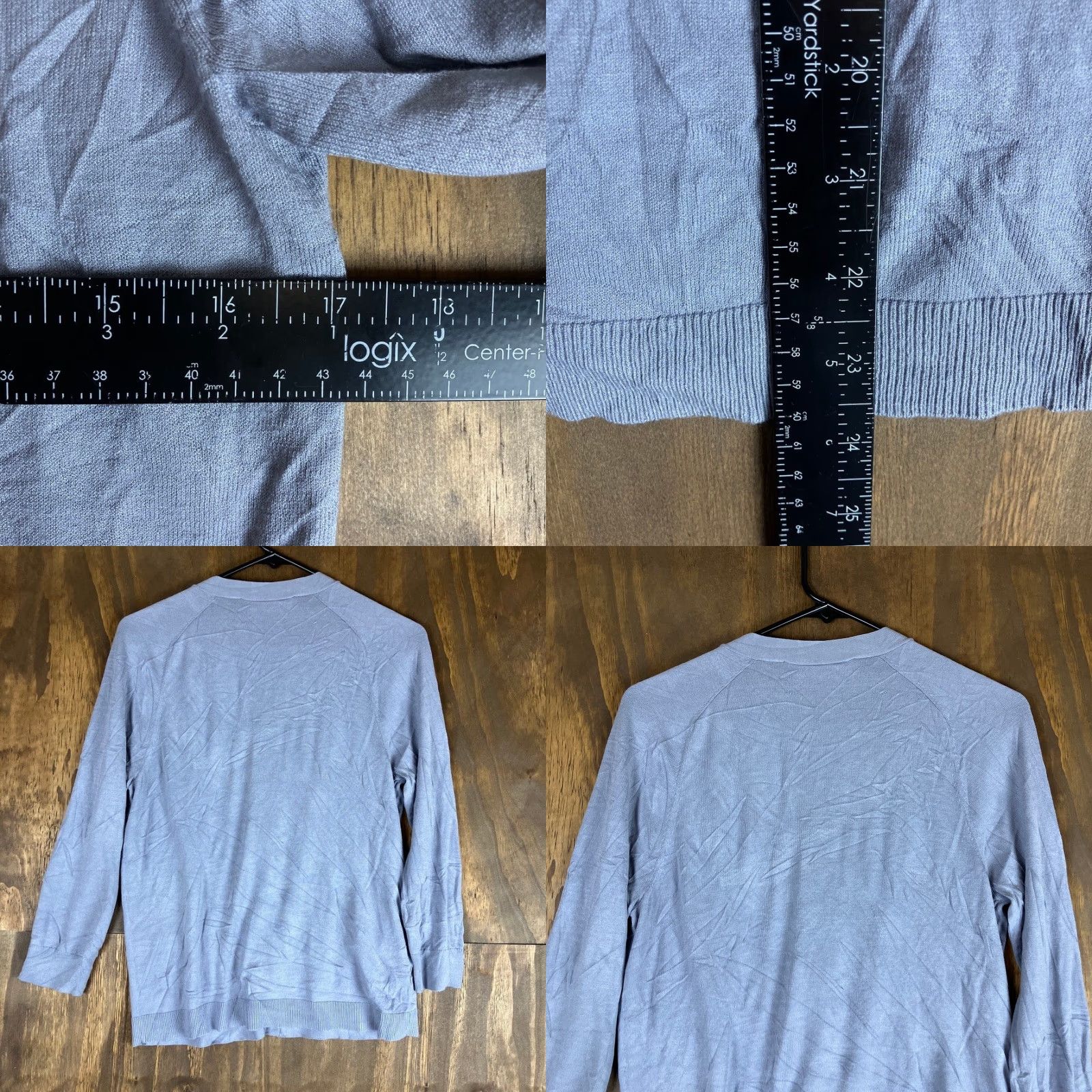 Loft VINTAGE LOFT Cardigan Gray V-Neck Button Down Long Sleeve Stretch Medium Womens Sweater Cardigan Knit Solid 3/4? Size M / US 6-8 / IT 42-44 - 8 Thumbnail