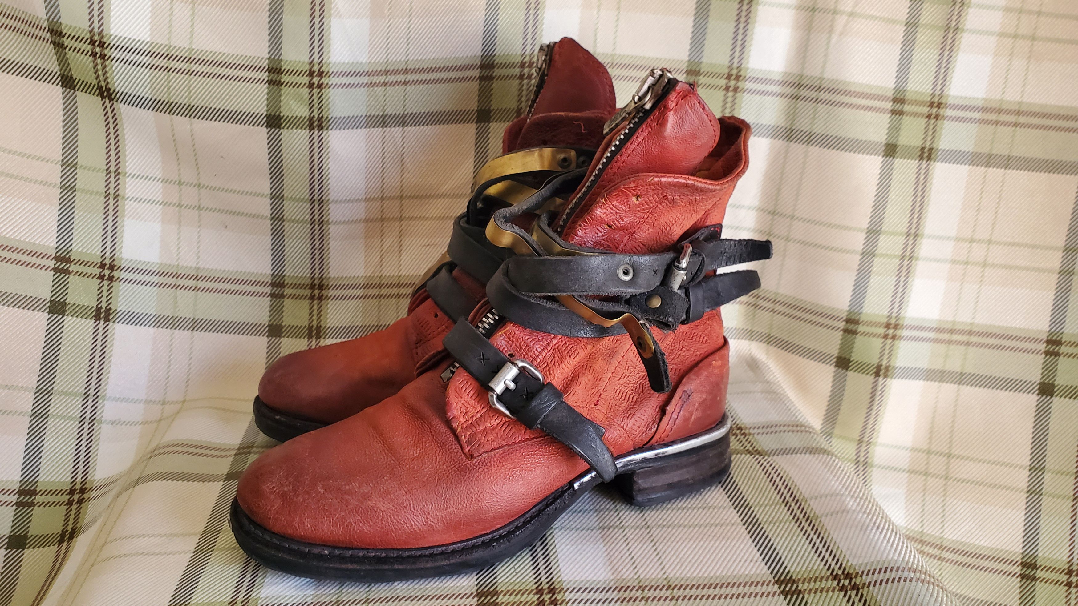 A.S.98 A.S 98 Red Ankle Pull On Boots Size US 6 / IT 36 - 1 Thumbnail