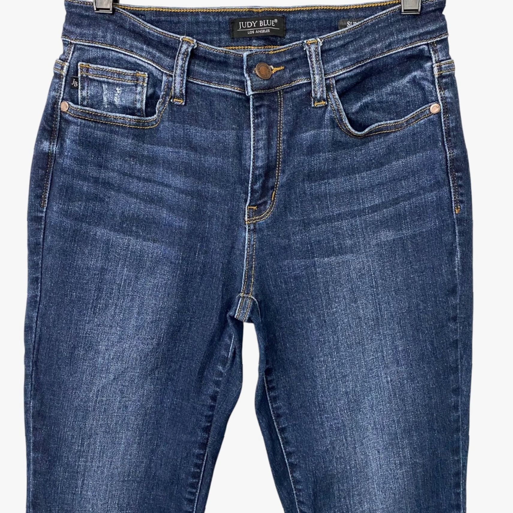 Vintage Judy Blue Mid-Rise Destroyed Slim Fit Jeans Women's Size 27 Distressed Raw-Hem Jeans Size 27" / US 4 / IT 40 - 5 Thumbnail