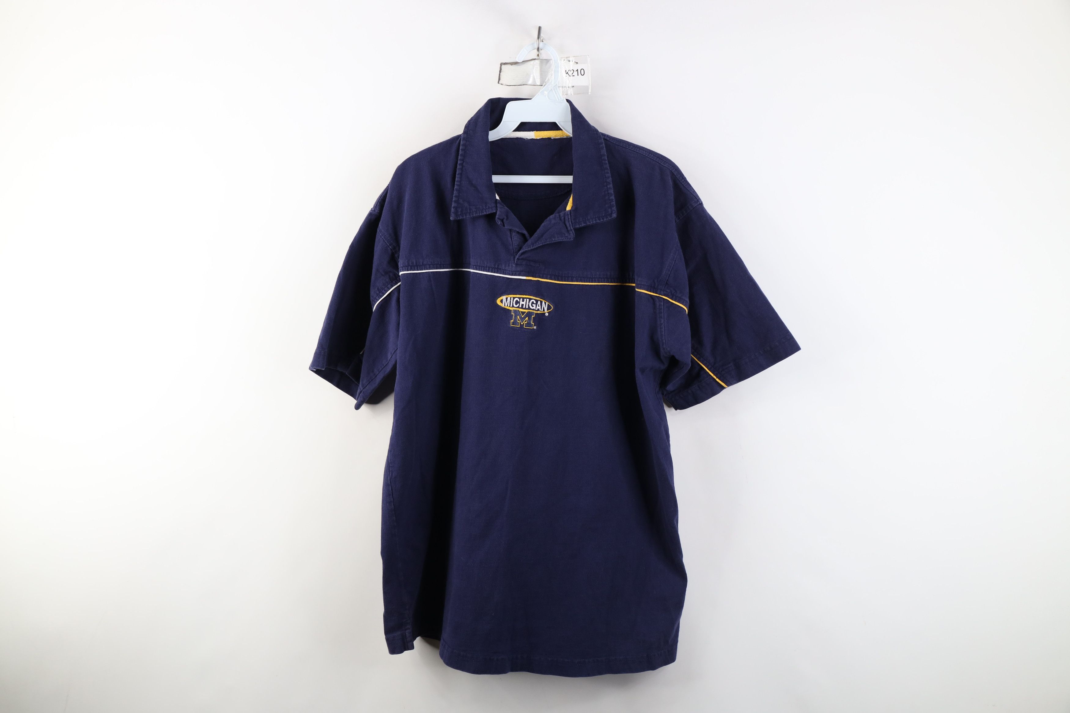 Vintage Vintage 90s University of Michigan Rugby Polo Shirt Blue Size US L / EU 52-54 / 3 - 1 Thumbnail