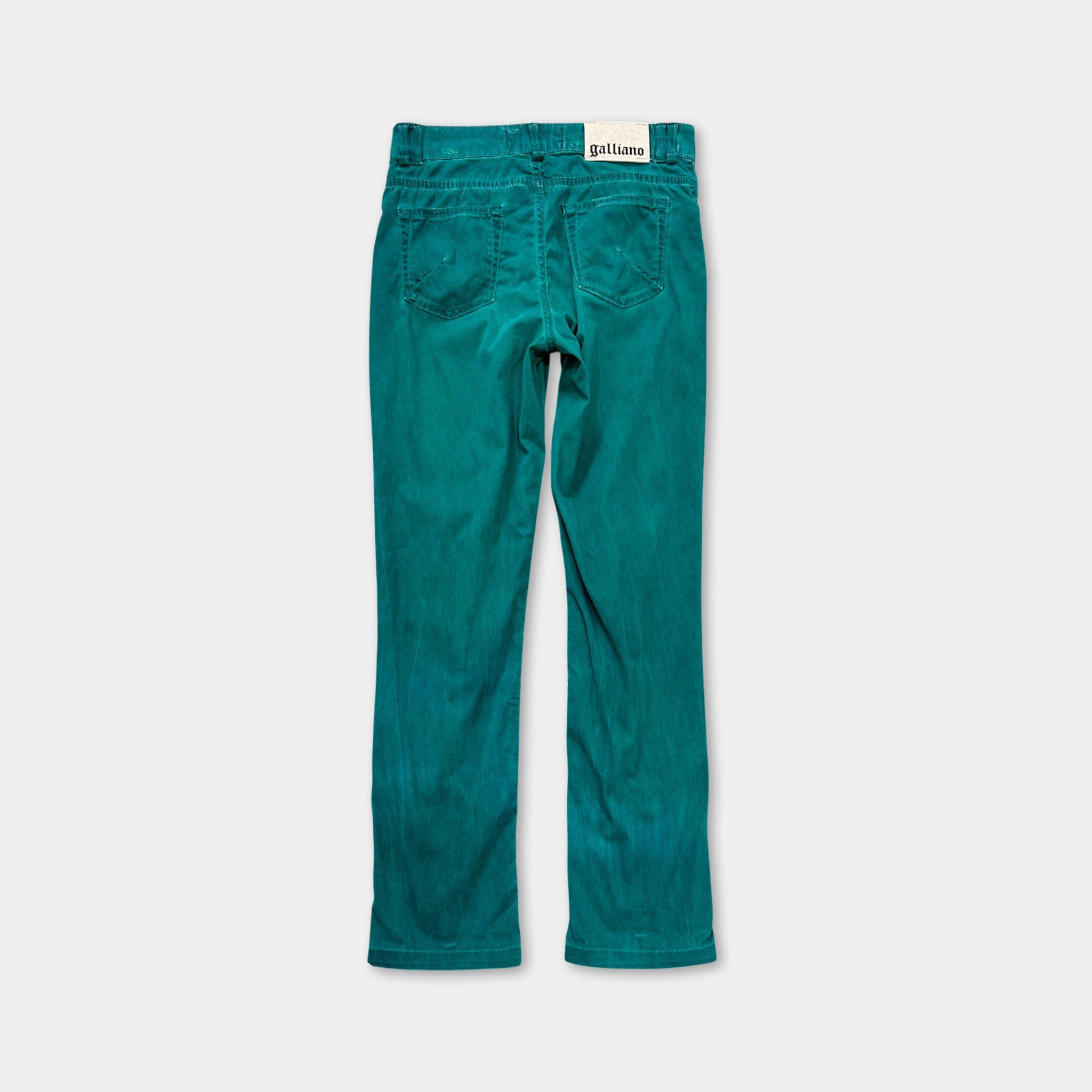 John Galliano Galliano 2000s Distressed Turquoise Jeans Size 27" / US 4 / IT 40 - 6 Thumbnail