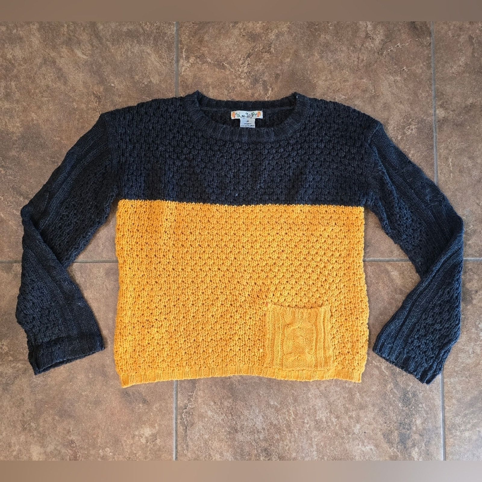 Other Grey Mustard | LOVE CHANGE | Colorblock Sweater Size M / US 6-8 / IT 42-44 - 1 Thumbnail