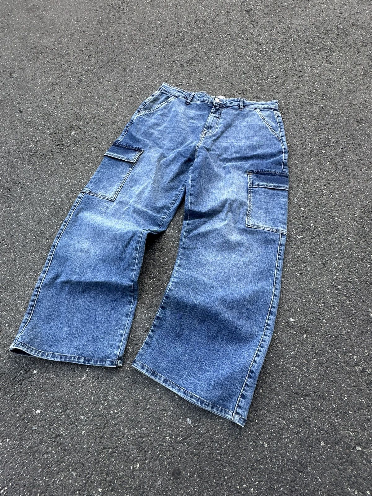 Other Baggy Loose Y2K Wide Cargo Jeans Japanese Style Size US 30 / EU 46 - 3 Thumbnail