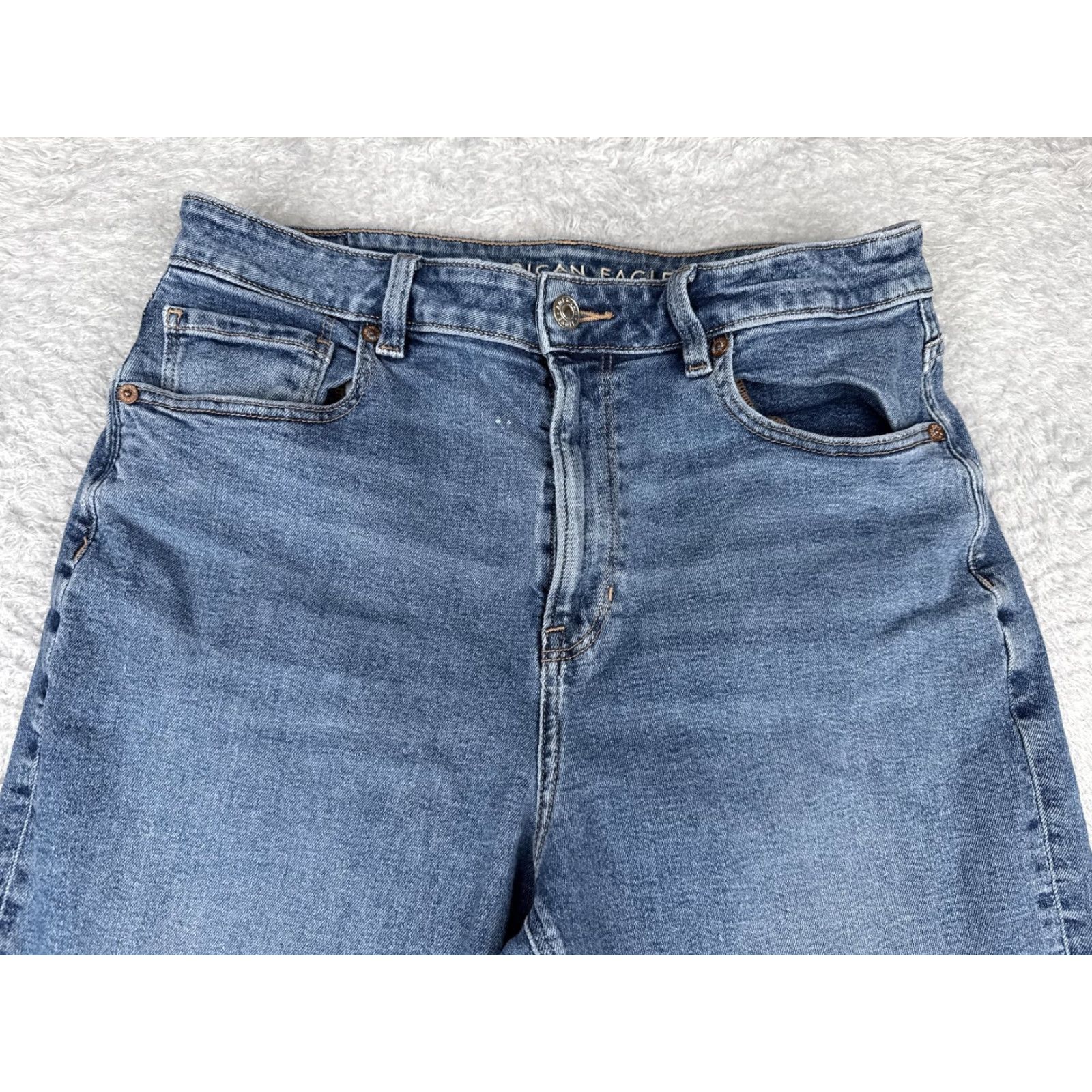 American Eagle Outfitters American Eagle Jeans Womens 12 Tall Blue High Rise Straight Stretch Denim 30x29 Size 34" / US 12 / IT 48 - 4 Thumbnail