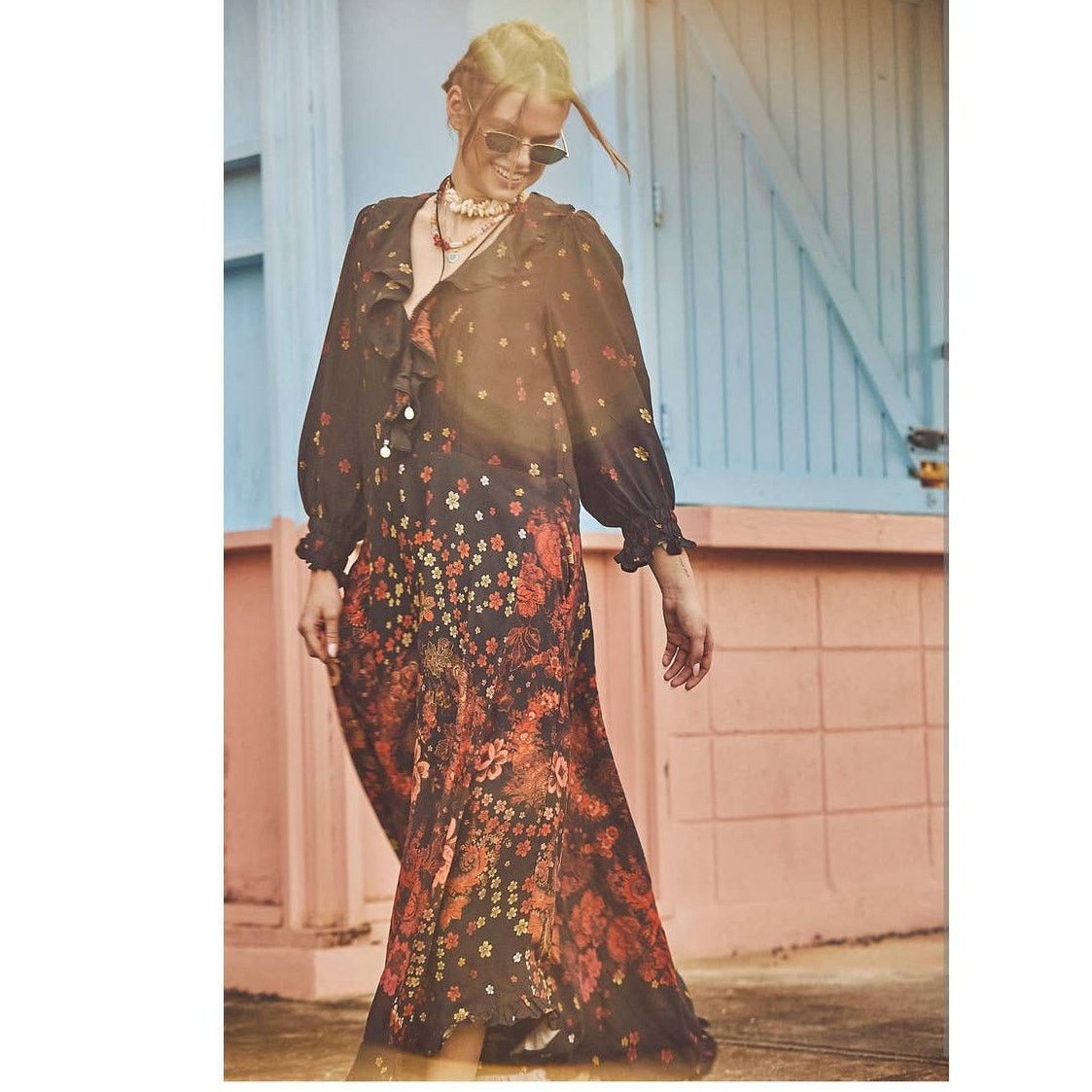 New Free People Talsey Floral Maxi Dress $198 X-SMALL