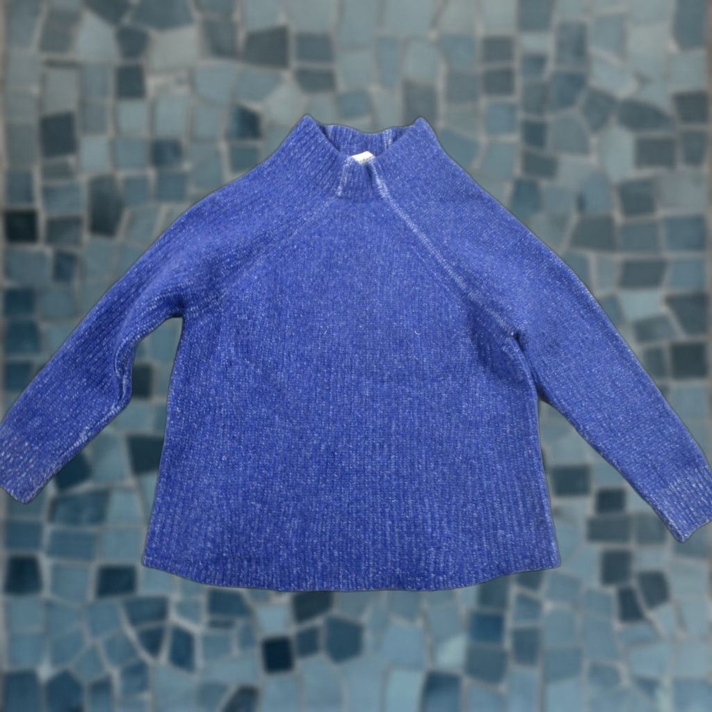 White Warren Sweater Womens XS Blue Cashmere Turtleneck Pullover