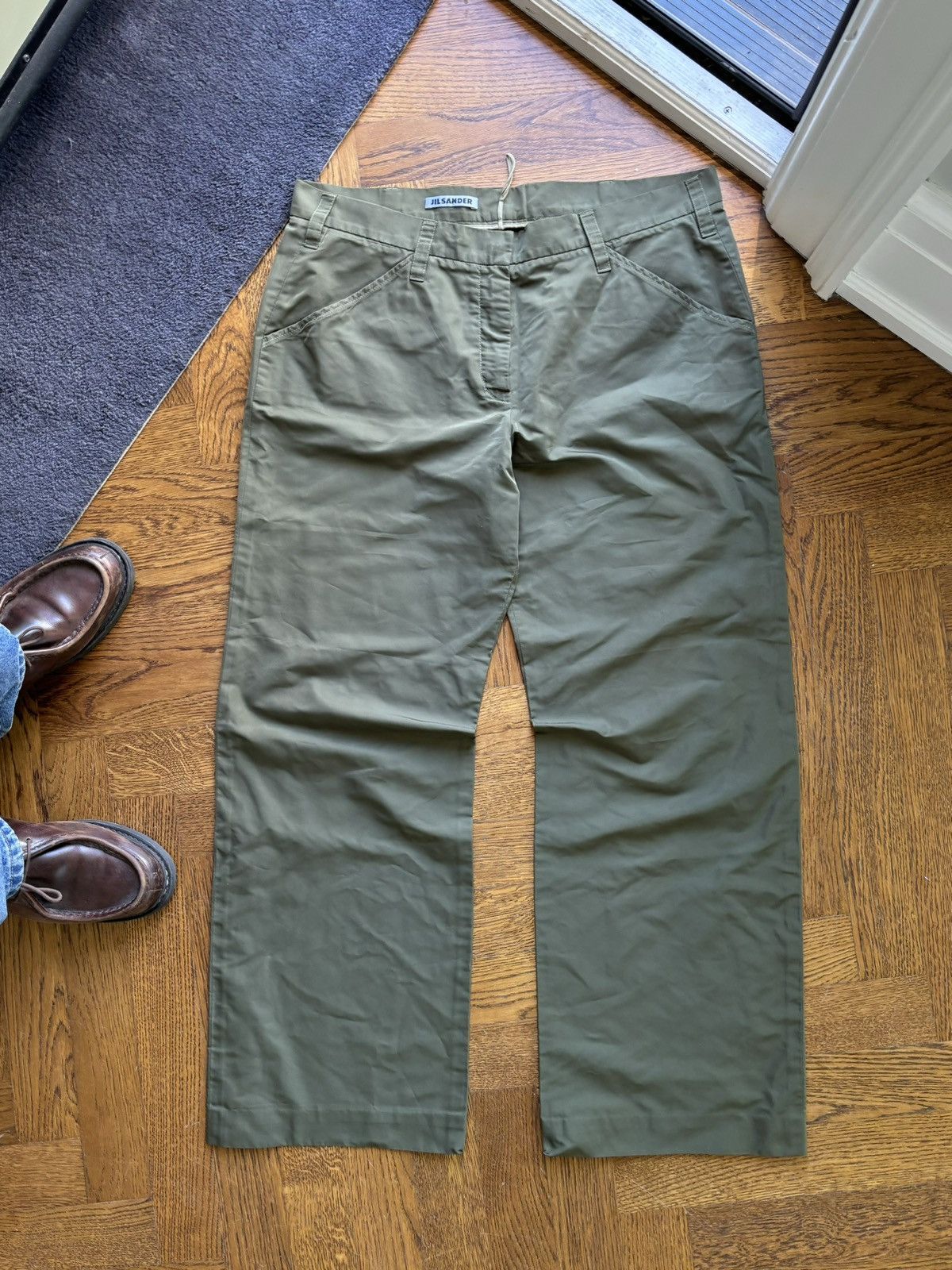 Jil Sander × Vintage Jil Sander Silk Pants Vintage Trousers Army Green Prada Y2K Size 35" - 12 Thumbnail
