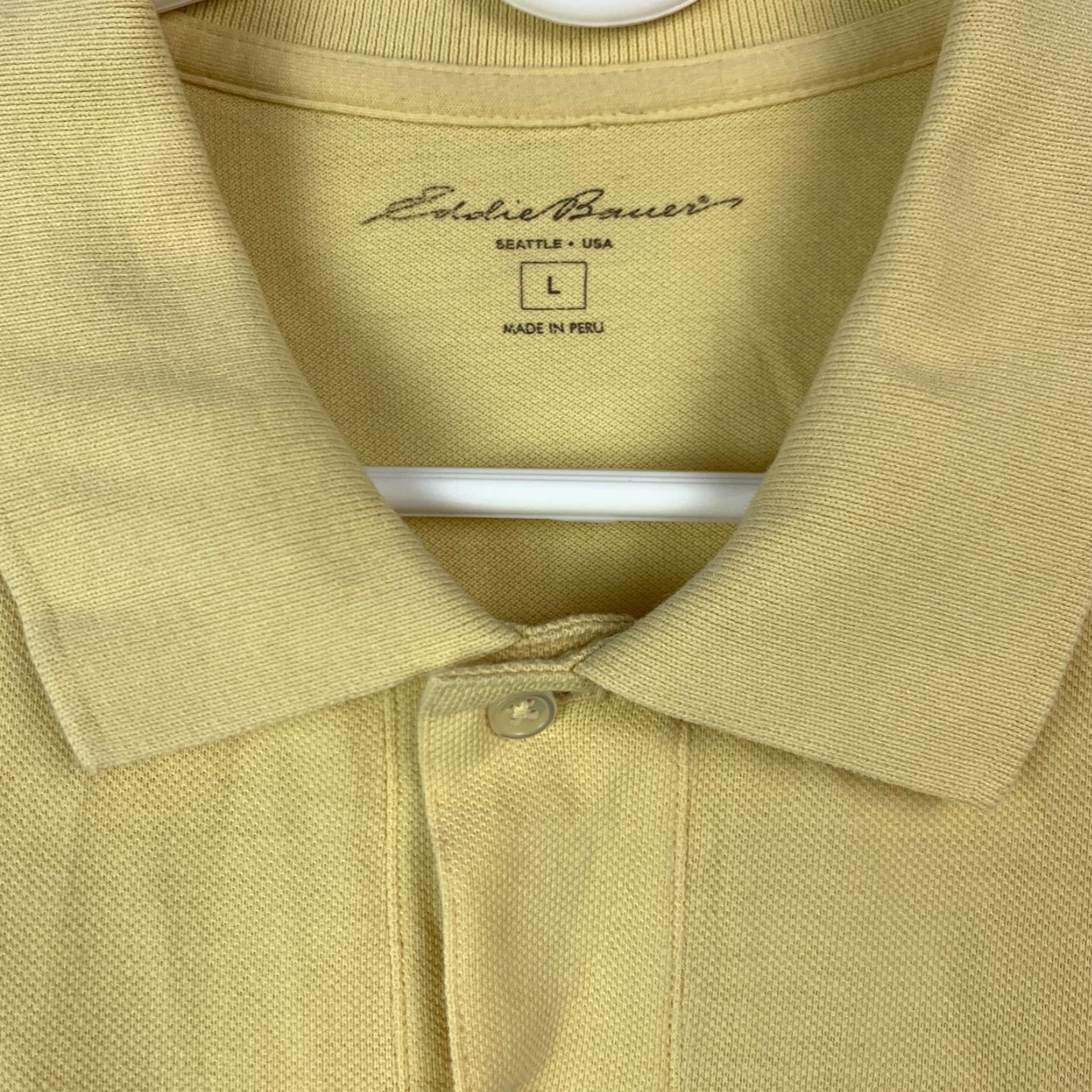 Eddie Bauer VINTAGE Eddie Bauer Polo Shirt Yellow Short Sleeve Shirt L Mens Large Polo Shirt Yellow Size US L / EU 52-54 / 3 - 3 Thumbnail