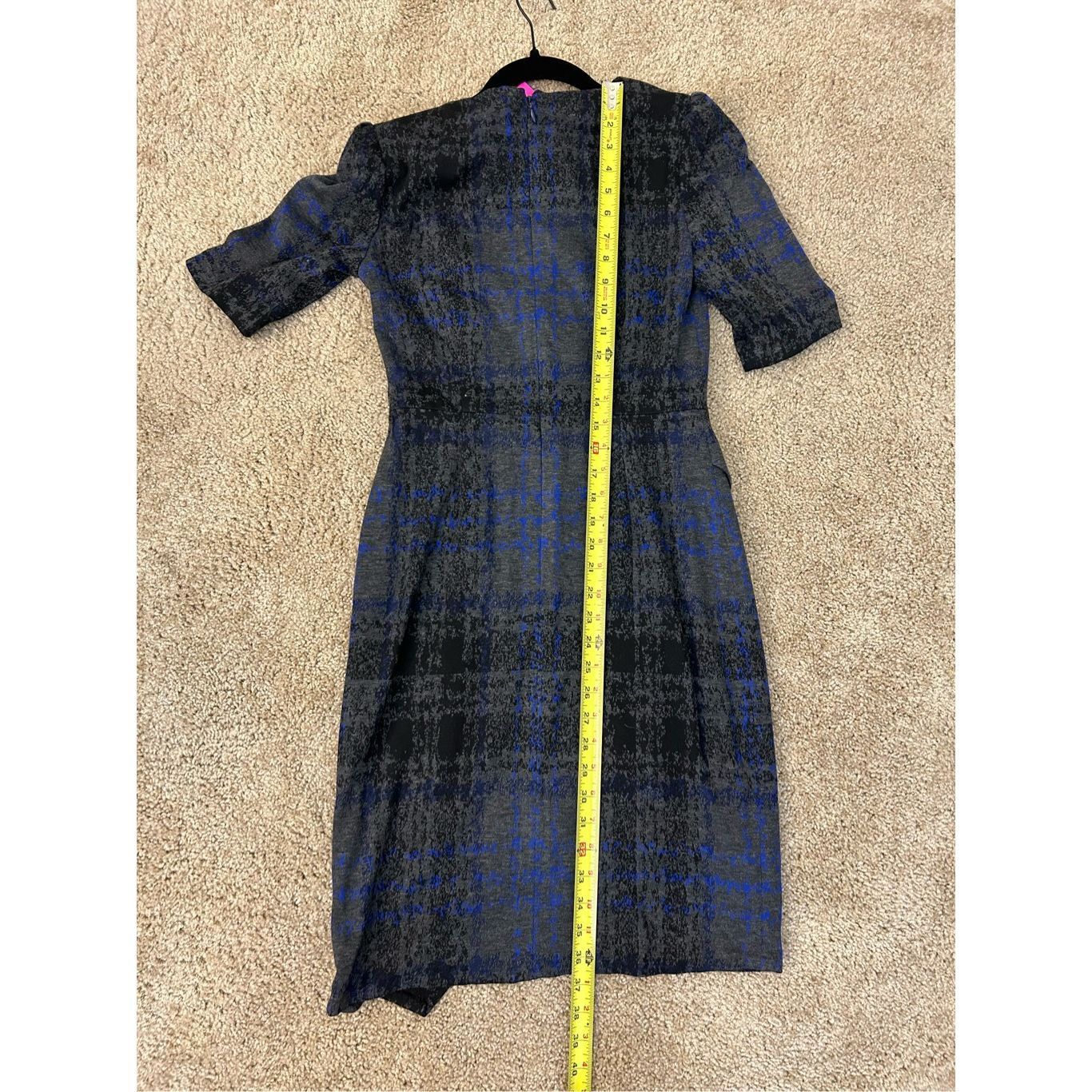 Betsey Johnson Betsey Johnson NWT Short Sleeve Plaid Gray Blue Dress, Sz 4, Size S / US 4 / IT 40 - 2 Thumbnail