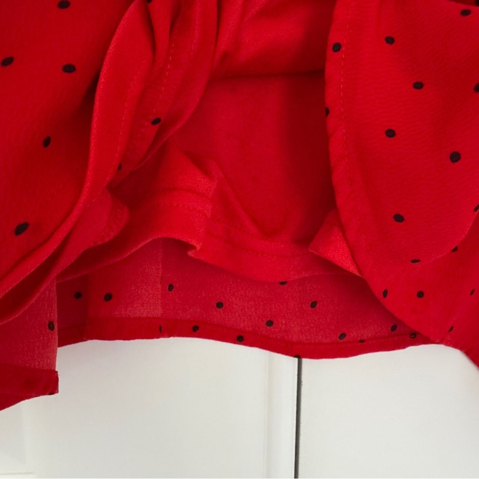 Lulus Lulus polka dot wrap dress adjustable spaghetti straps lined Size M / US 6-8 / IT 42-44 - 6 Thumbnail