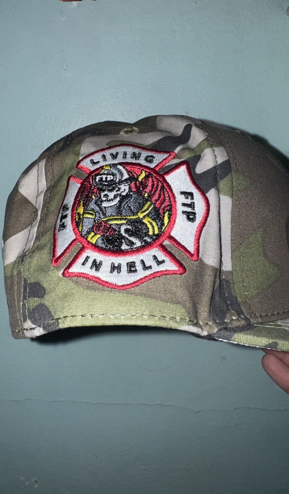 Fuck The Population Firearm Wax Cotton Fitted Hat. Sz 7 1/8 Size ONE SIZE - 5 Thumbnail