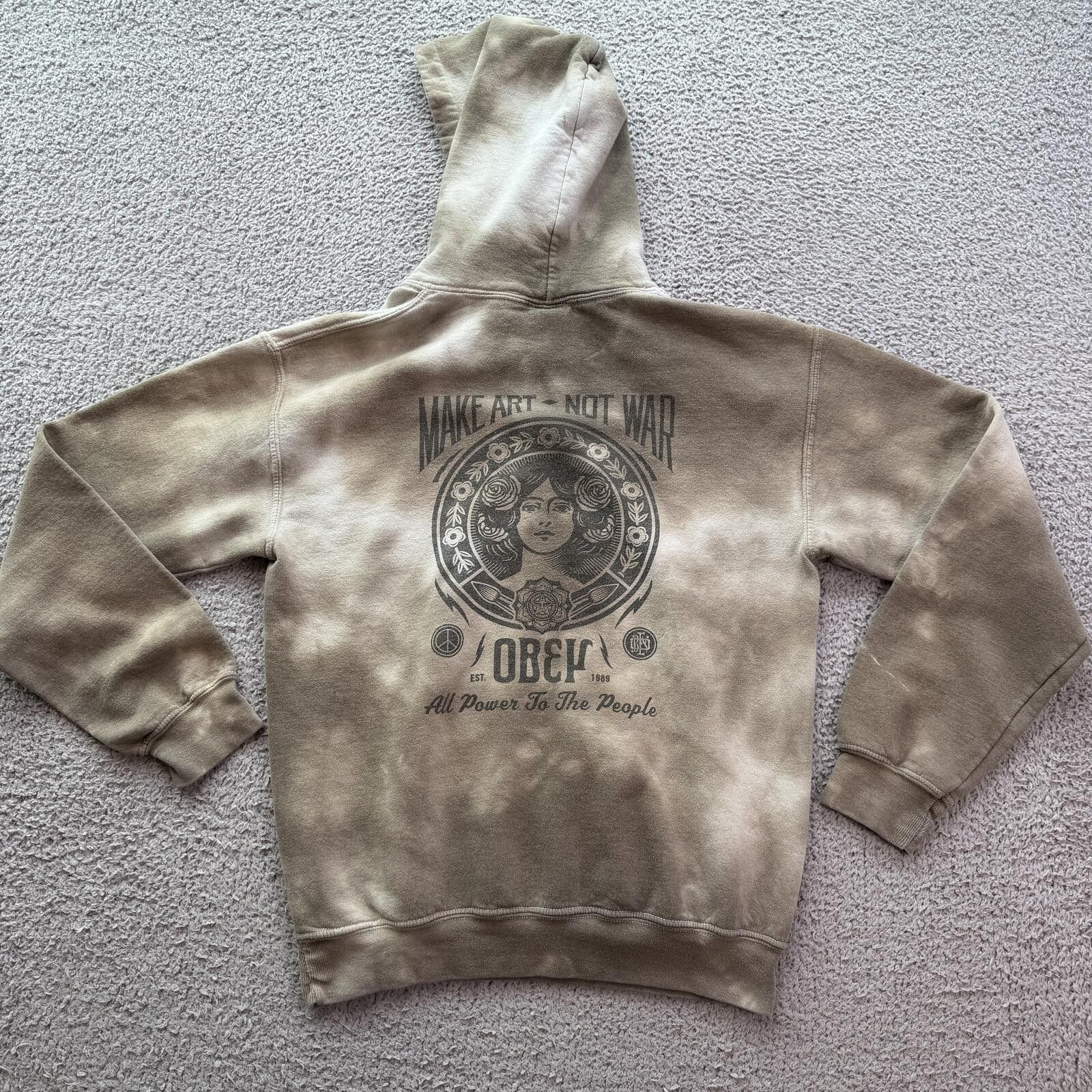 Other Obey Make Art Not War Bleached Hoodie Brown Sweatshirt S Size US S / EU 44-46 / 1 - 2 Thumbnail