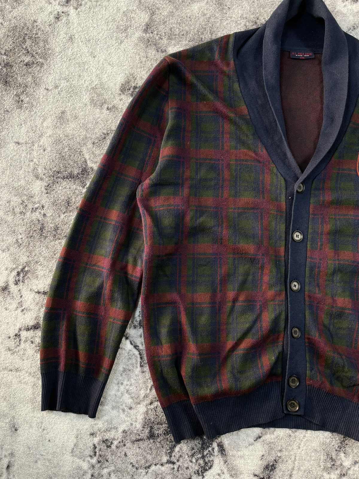 U.S. Polo Assn. US Polo Assn Shawl Collar Cardigan Plaid Logo XXL Size US XXL / EU 58 / 5 - 3 Thumbnail