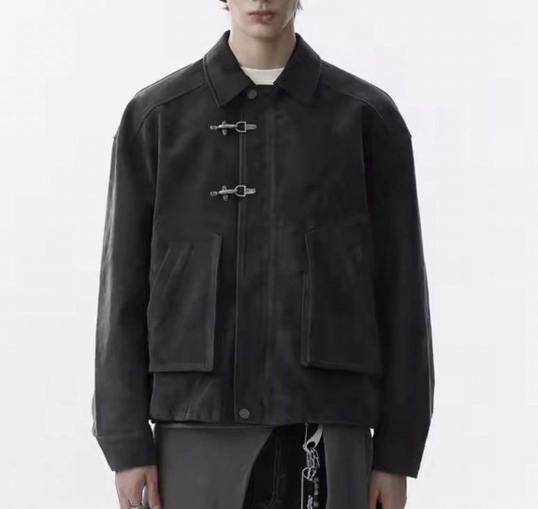 Japanese Brand Suede-Effect PU Leather Trucker Jacket – Boxy Minimalist Size US M / EU 48-50 / 2 - 1 Thumbnail