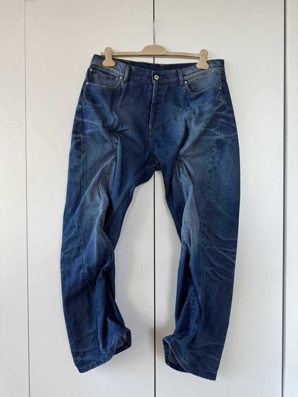 SS22 SSENSE Navy Acid Wash Wire Jeans 36
