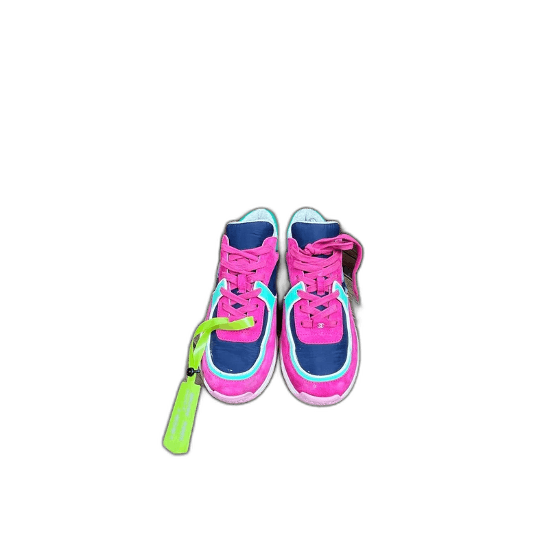 Chanel Chanel Blue Pink Double C Sneakers Size US 7 / IT 37 - 1 Thumbnail