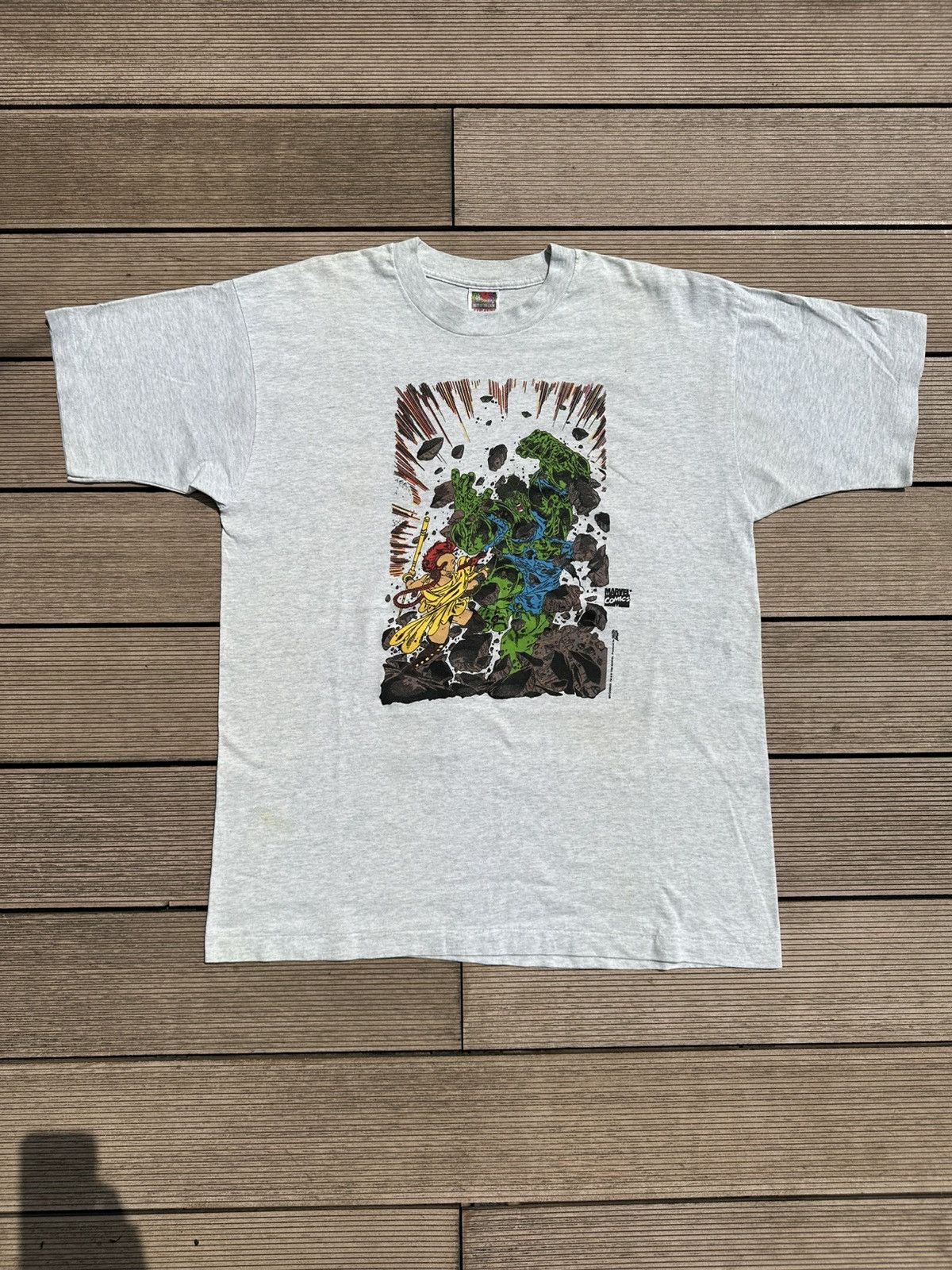 Marvel Comics Vintage 90’s Hulk Marvel Comic Images Rare Fotl USA Tshirt Size US XL / EU 56 / 4 - 3 Thumbnail