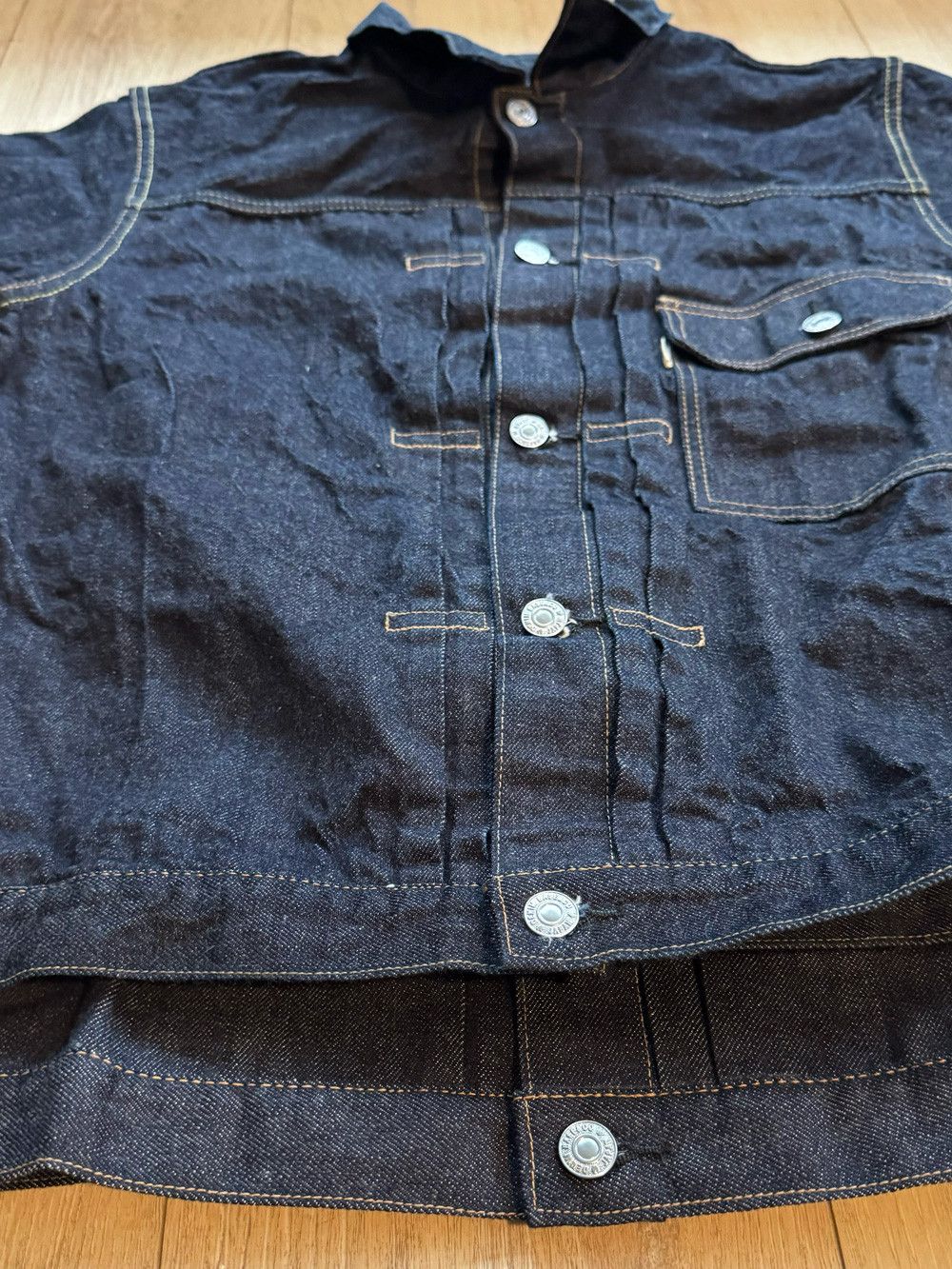 Japanese Brand DENIM BRIDGE Type 1 Jacket - Raw Selvedge - Made in Japan Size US XL / EU 56 / 4 - 16 Thumbnail