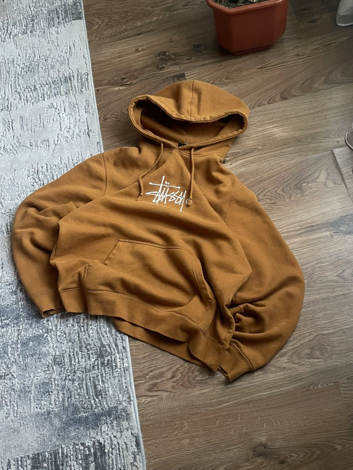 Stussy × Vintage Vintage 2000’s Stussy brown big logo hoodie Size US M / EU 48-50 / 2 - 2 Thumbnail