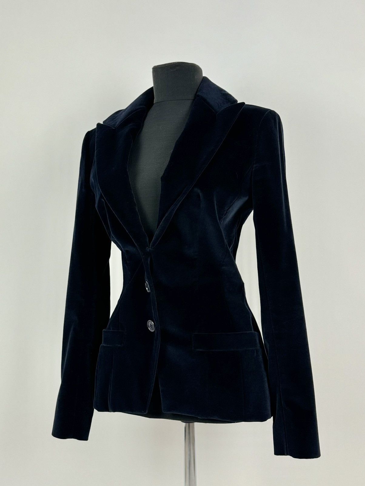 Christian Dior Monsieur 1990s Vintage Christian Dior Pleated Velvet Blazer Jacket Size M / US 6-8 / IT 42-44 - 1 Thumbnail