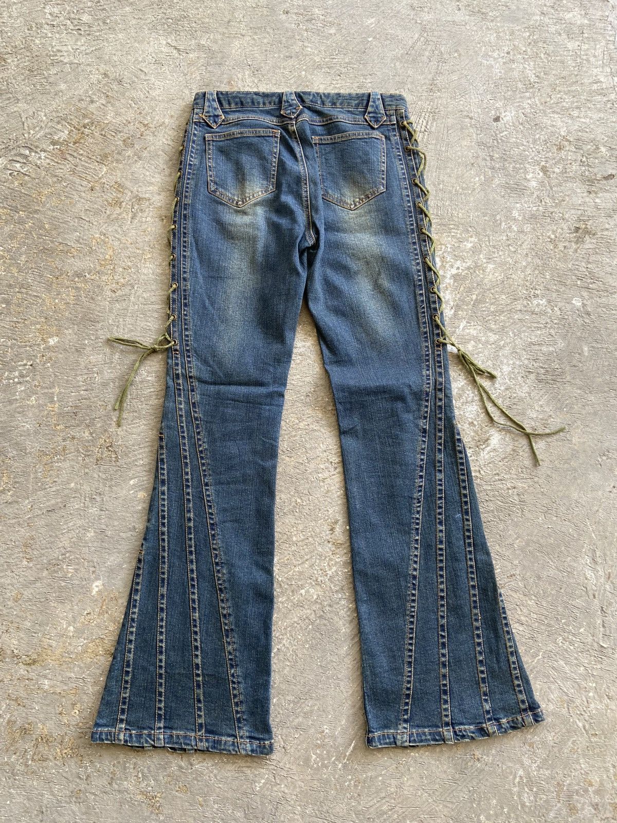 Le Grande Bleu (L.G.B.) 2000s Browd Win - Vkei LGB Style Lace Flared Jeans Pants Size 27" / US 4 / IT 40 - 10 Thumbnail
