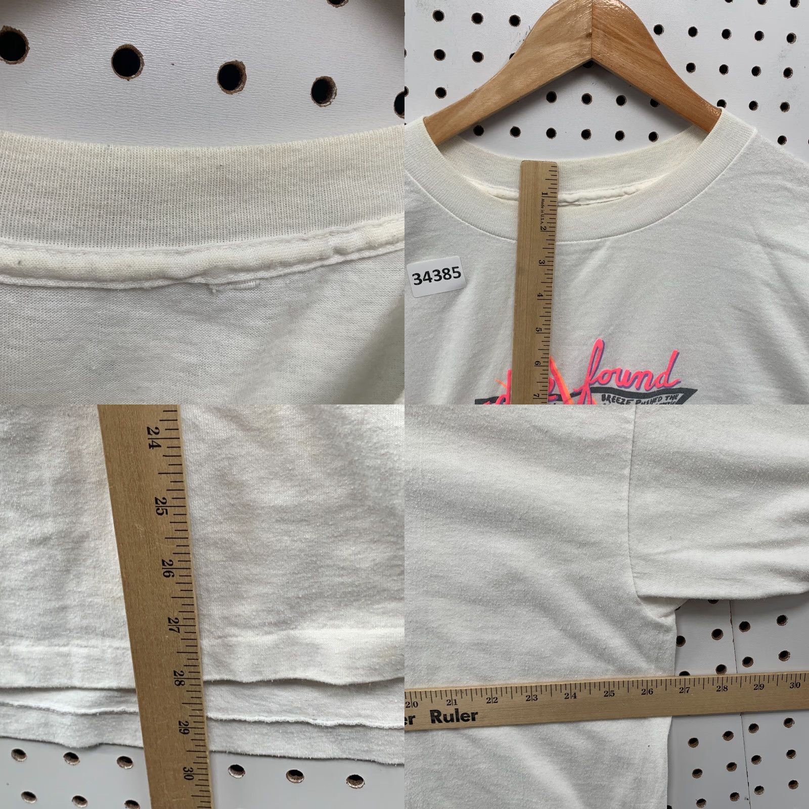 Paradise VINTAGE Single Shirt Mens 2XL White 26.5x29.5 Paradise FOund Jag Shiert 90s Beach Graphic Print Crew Neck Short Sleeve Size US XXL / EU 58 / 5 - 8 Thumbnail