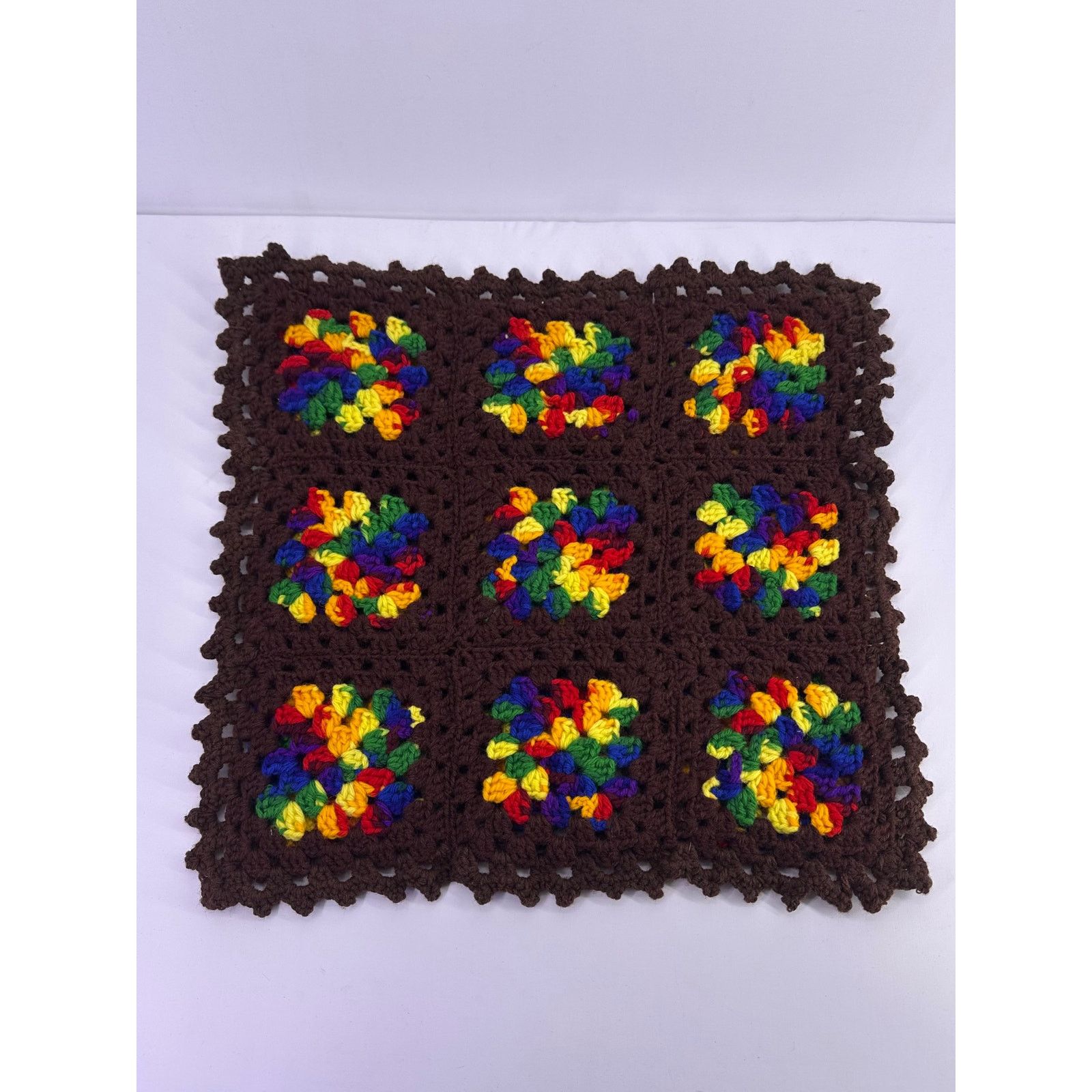 & Other Stories V Granny Square Crochet Table /Pillow Cover Handmade Size ONE SIZE - 1 Thumbnail