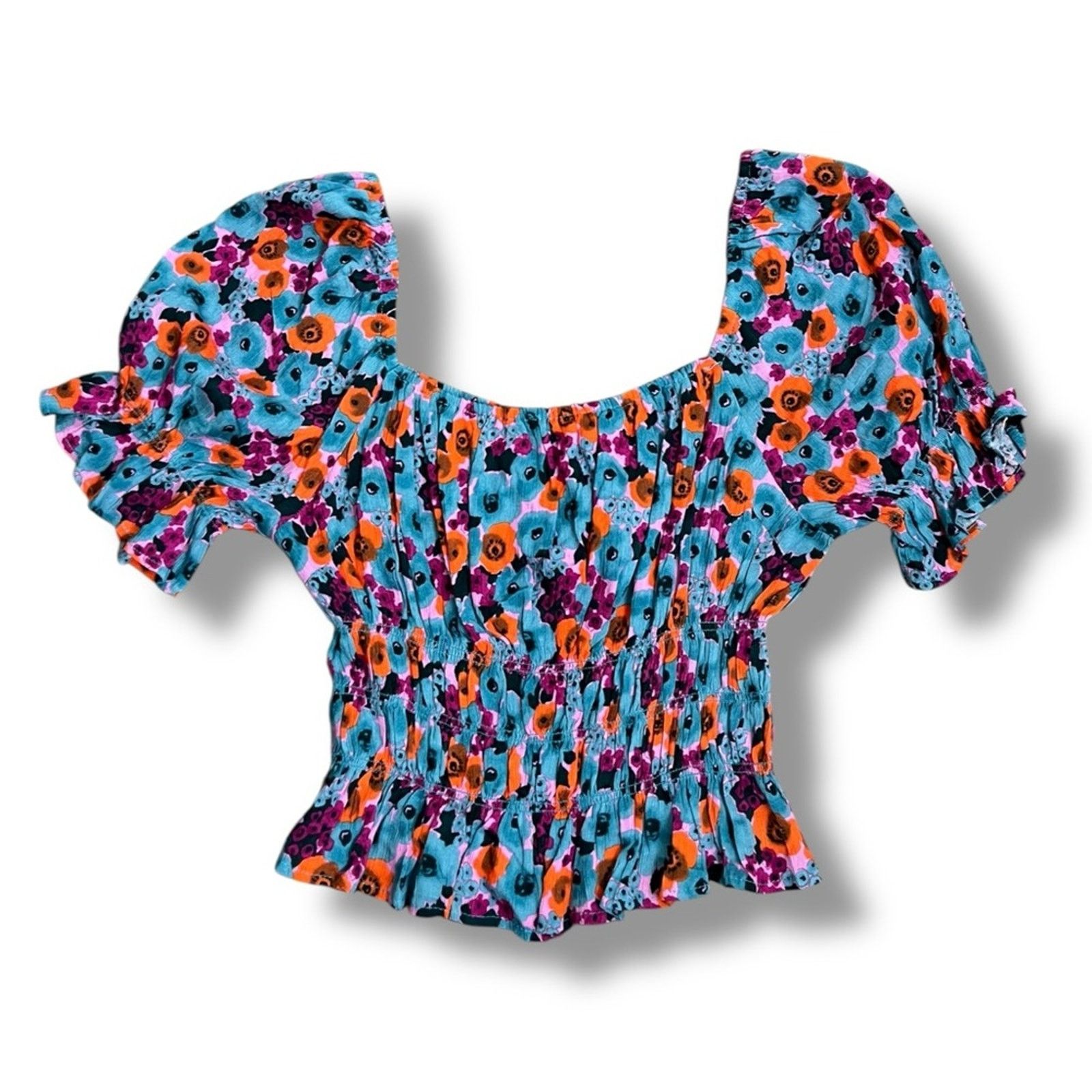Other All In Favor floral off the shoulder peasant sleeve crop top Size M / US 6-8 / IT 42-44 - 3 Thumbnail
