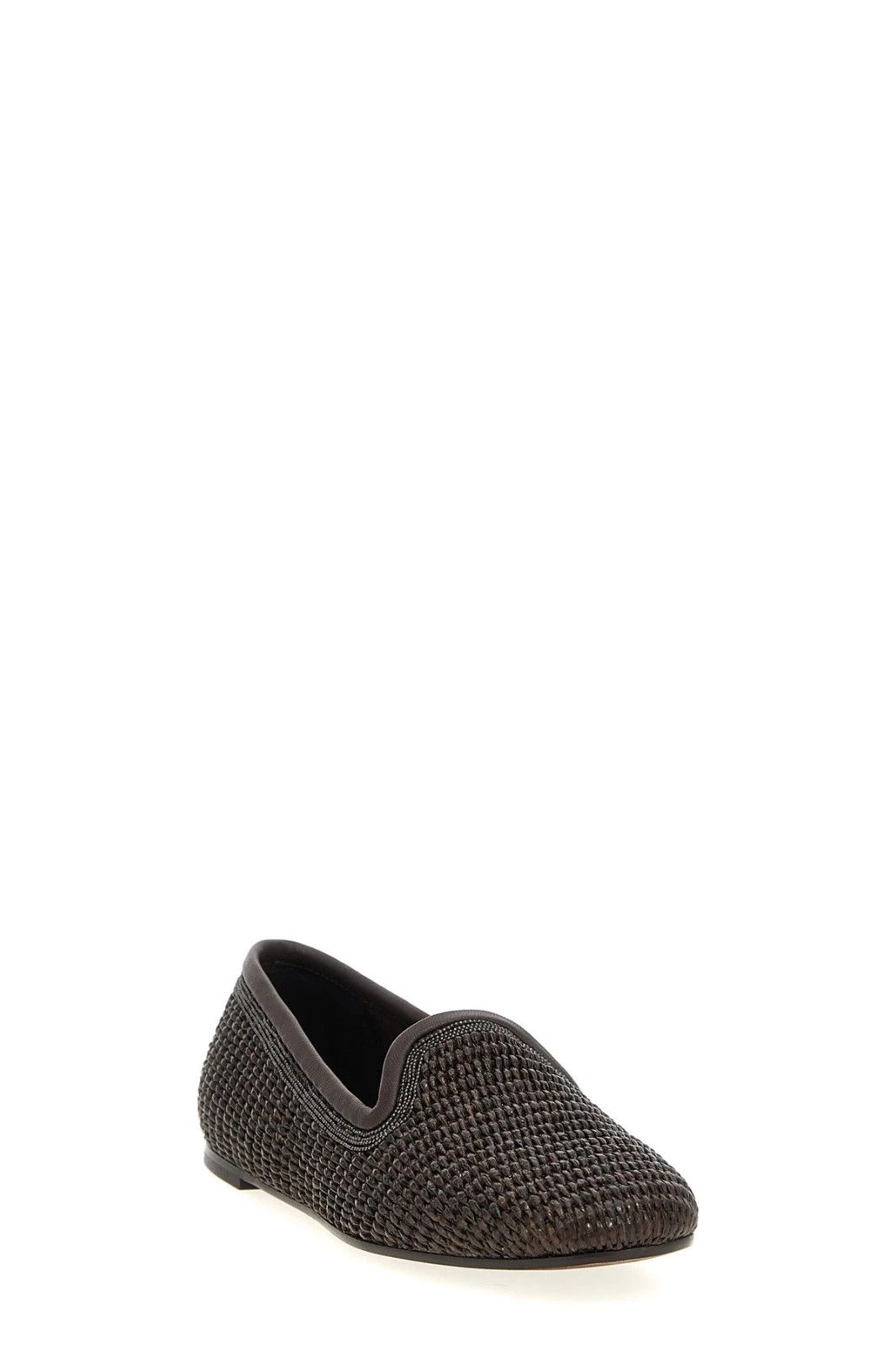 Brunello Cucinelli Brunello Cucinelli Precious Trim Brown Raffia Slippers Size US 6 / IT 36 - 2 Thumbnail