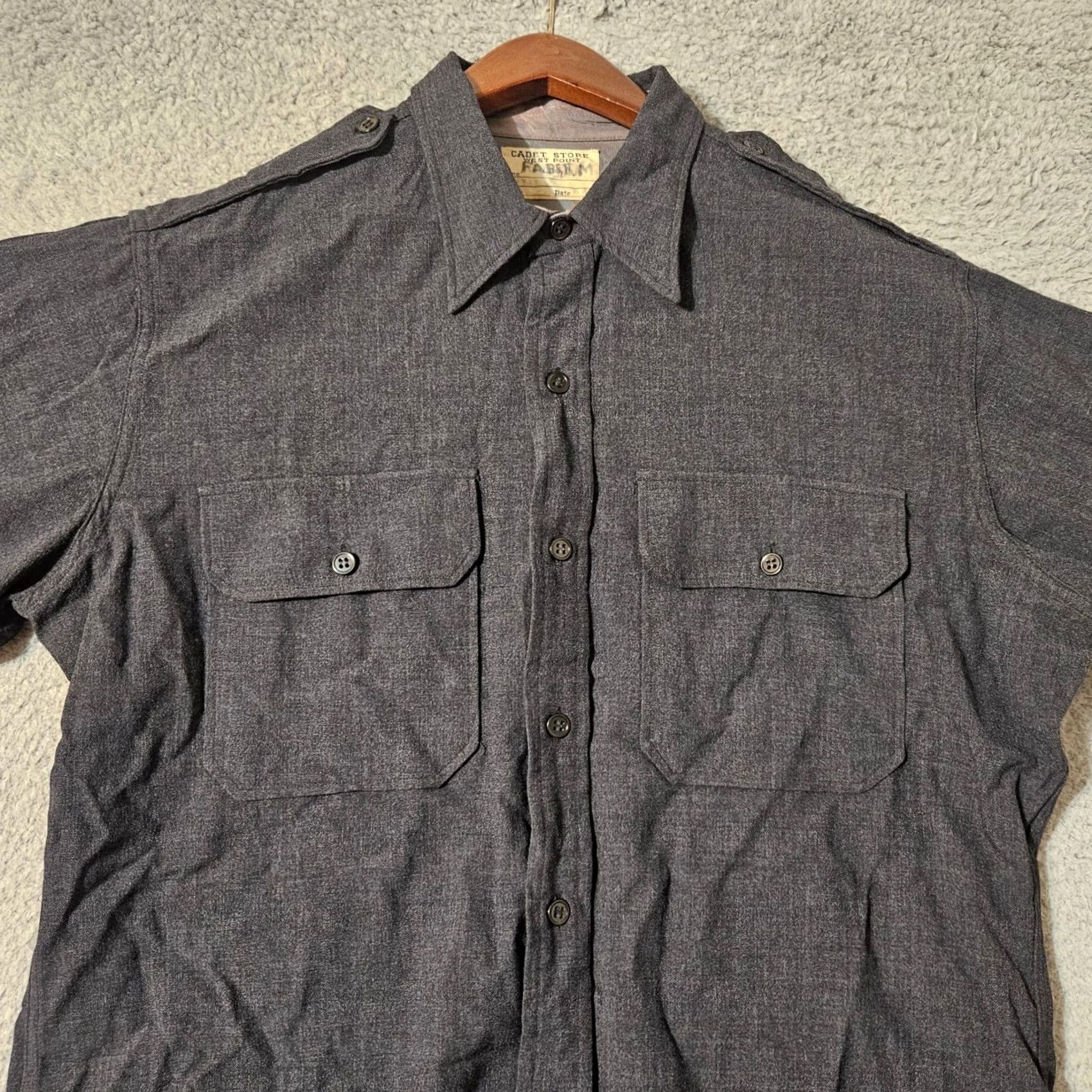 Vintage Cadet Store West Point Men's Long Sleeve Button Down Shirt Gray 16.5 1964 Size Regular Mens Size US XL / EU 56 / 4 - 4 Thumbnail