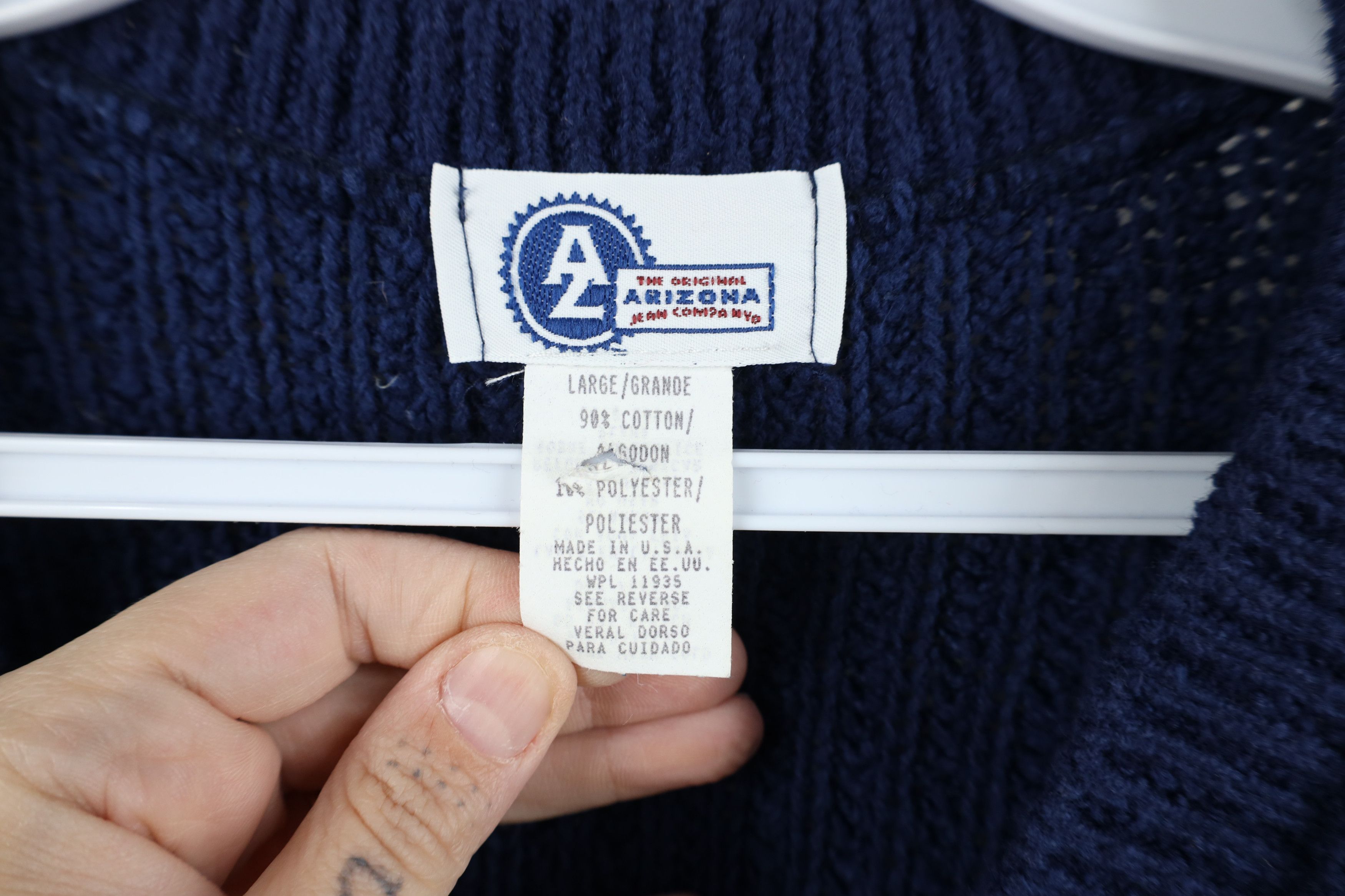 Vintage Vintage 90s Streetwear Chunky Ribbed Knit Sweater Blue USA Size L / US 10 / IT 46 - 4 Thumbnail