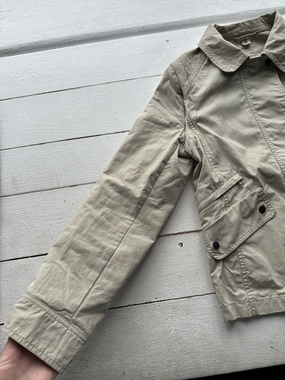 Max Mara × Weekend Max Mara 🚨RARE Max Mara Weekend Jacket beige distress luxury Size M / US 6-8 / IT 42-44 - 4 Thumbnail