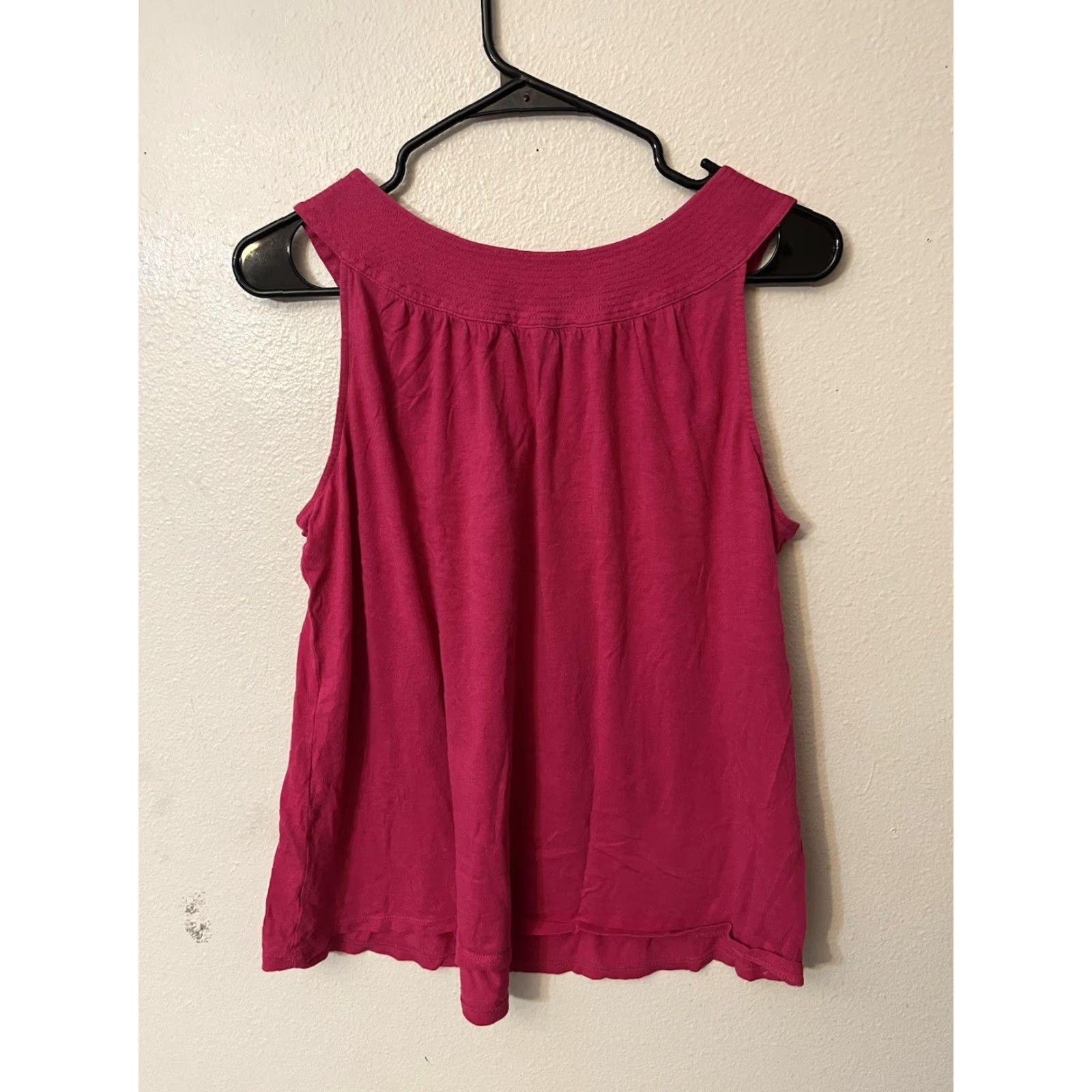 Express VINTAGE Express Women's Tank Top Size Large Casual Cotton Modal Spandex Hot Pink Crew Neck Size L / US 10 / IT 46 - 2 Thumbnail