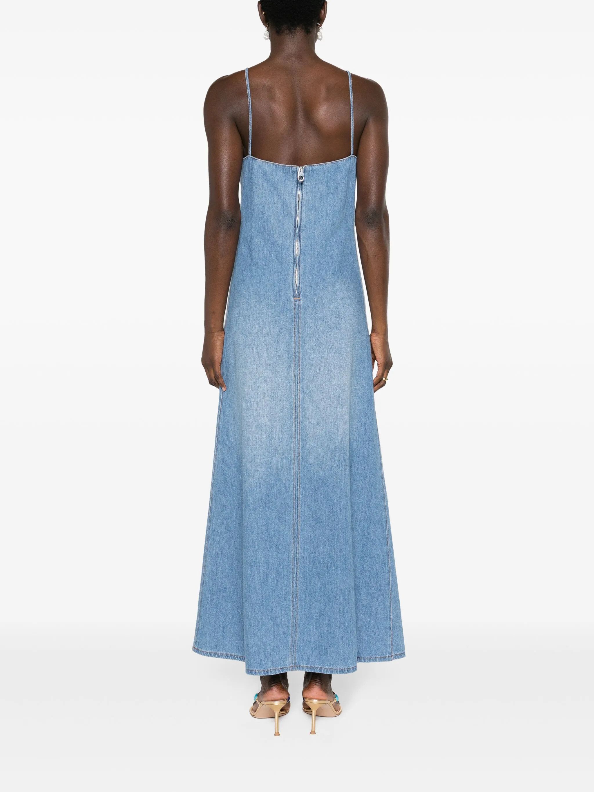 Chloe o1y0825 Denim Mini Dress in Blue Size M / US 6-8 / IT 42-44 - 4 Thumbnail