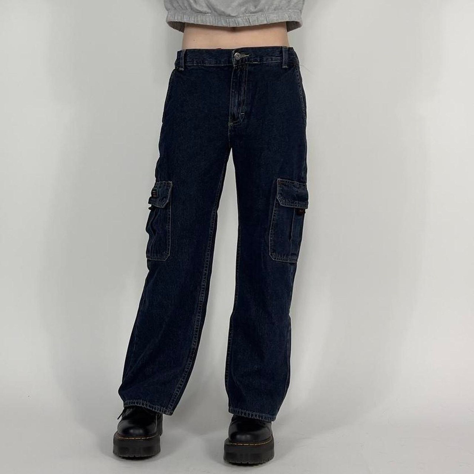 Japanese Brand × Wrangler Y2K Wrangler Blue Husky-Fit Utility Cargo Pants Size 32" / US 10 / IT 46 - 3 Thumbnail