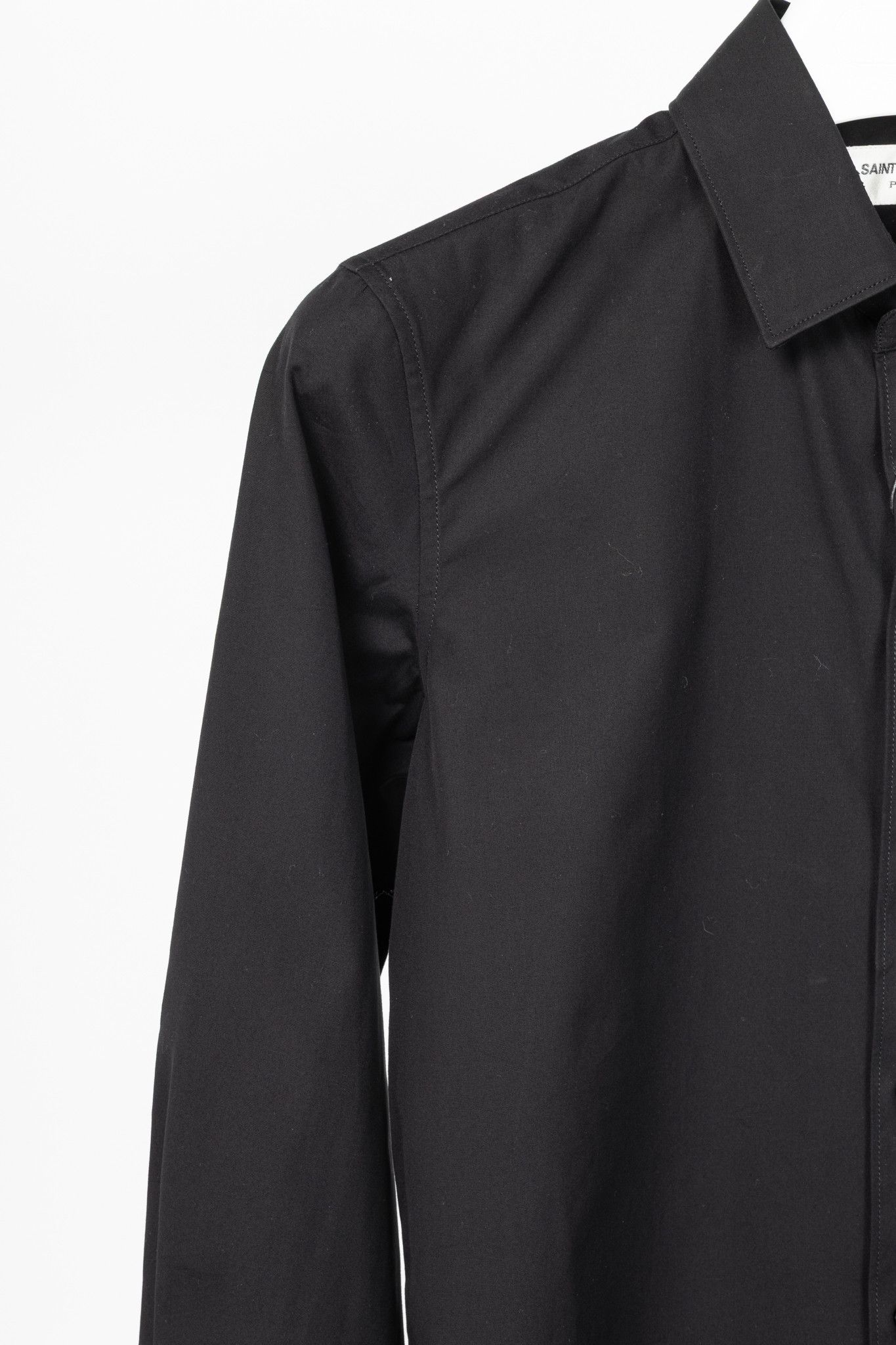 Saint Laurent Paris Saint Laurent Black Cotton-Poplin Buttoned Shirt Size S / US 4 / IT 40 - 5 Thumbnail