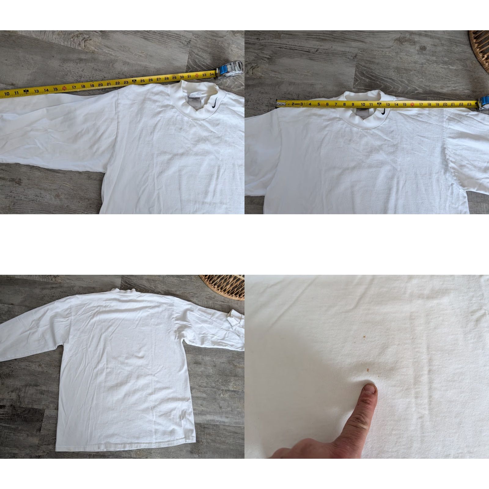 Nike VINTAGE Nike Mock Neck Long Sleeve Tee Shirt White L Mens Distressed 90s Sports Size US L / EU 52-54 / 3 - 9 Thumbnail