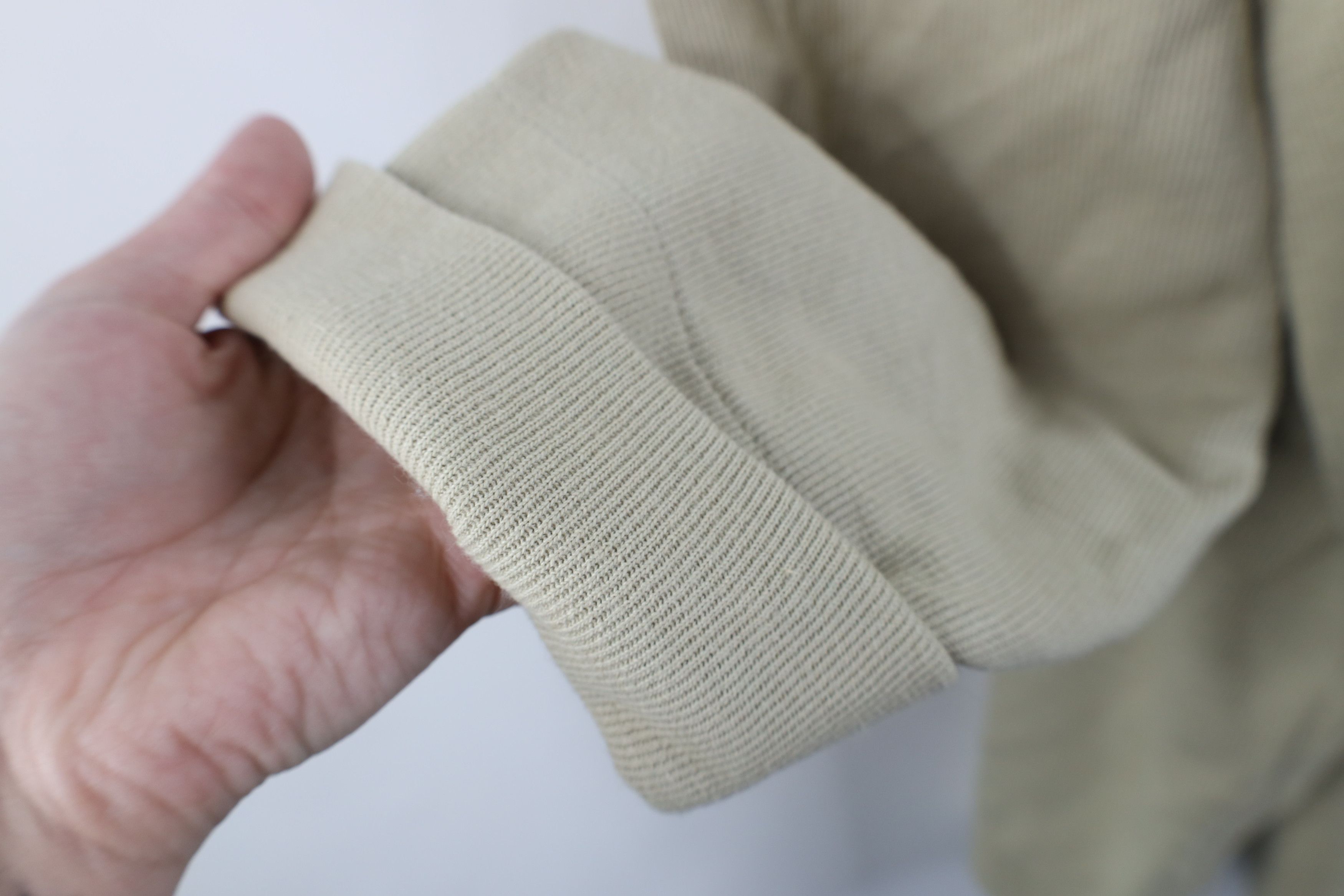 Express × Vintage Vintage 90s Express Ribbed Knit 3/4 Sleeve T-Shirt Beige Size XL / US 12-14 / IT 48-50 - 10 Thumbnail