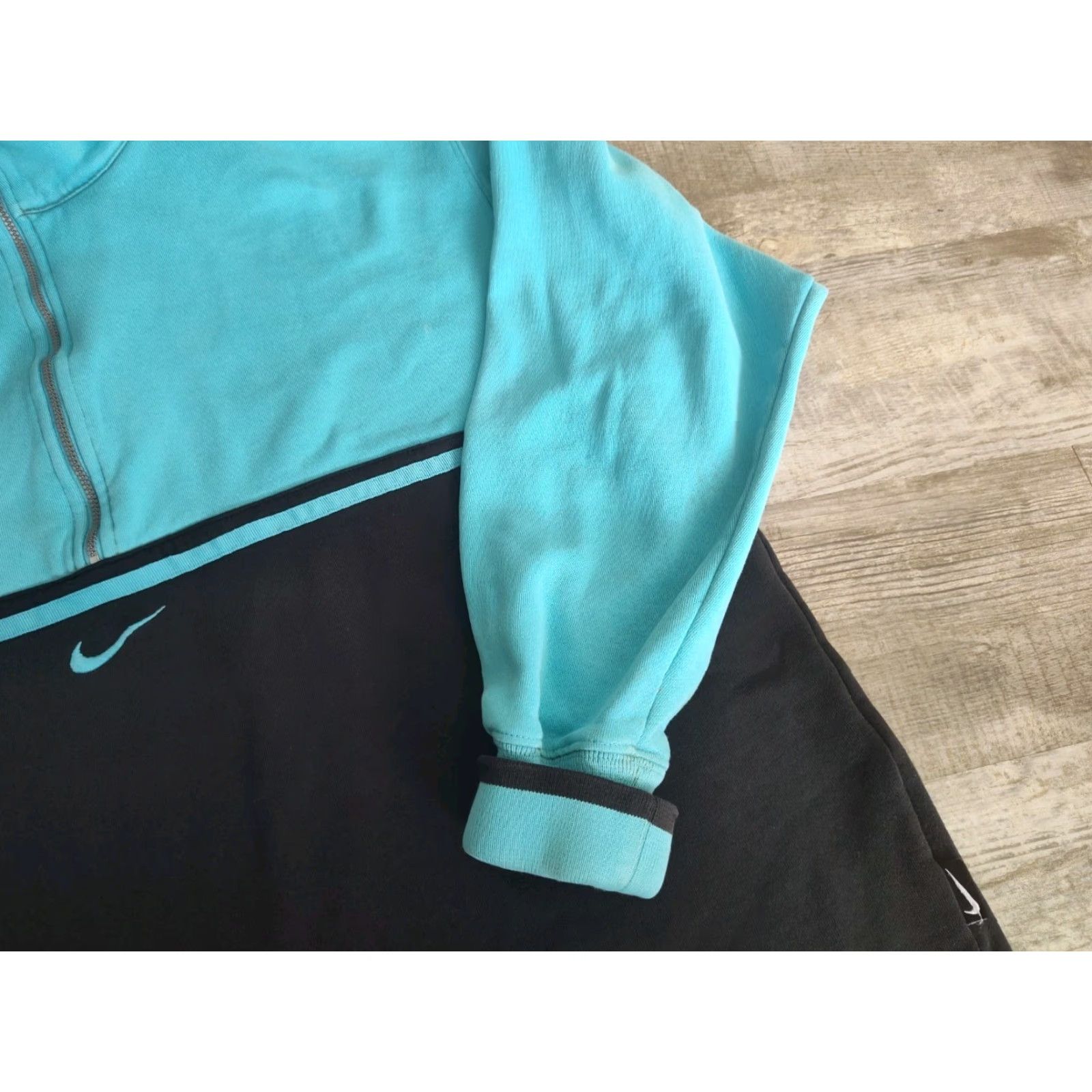 Nike Vtg Nike Women's Quarter Zip Center Swoosh Pullover Sweatshirt Size XL Blue Size XL / US 12-14 / IT 48-50 - 2 Thumbnail